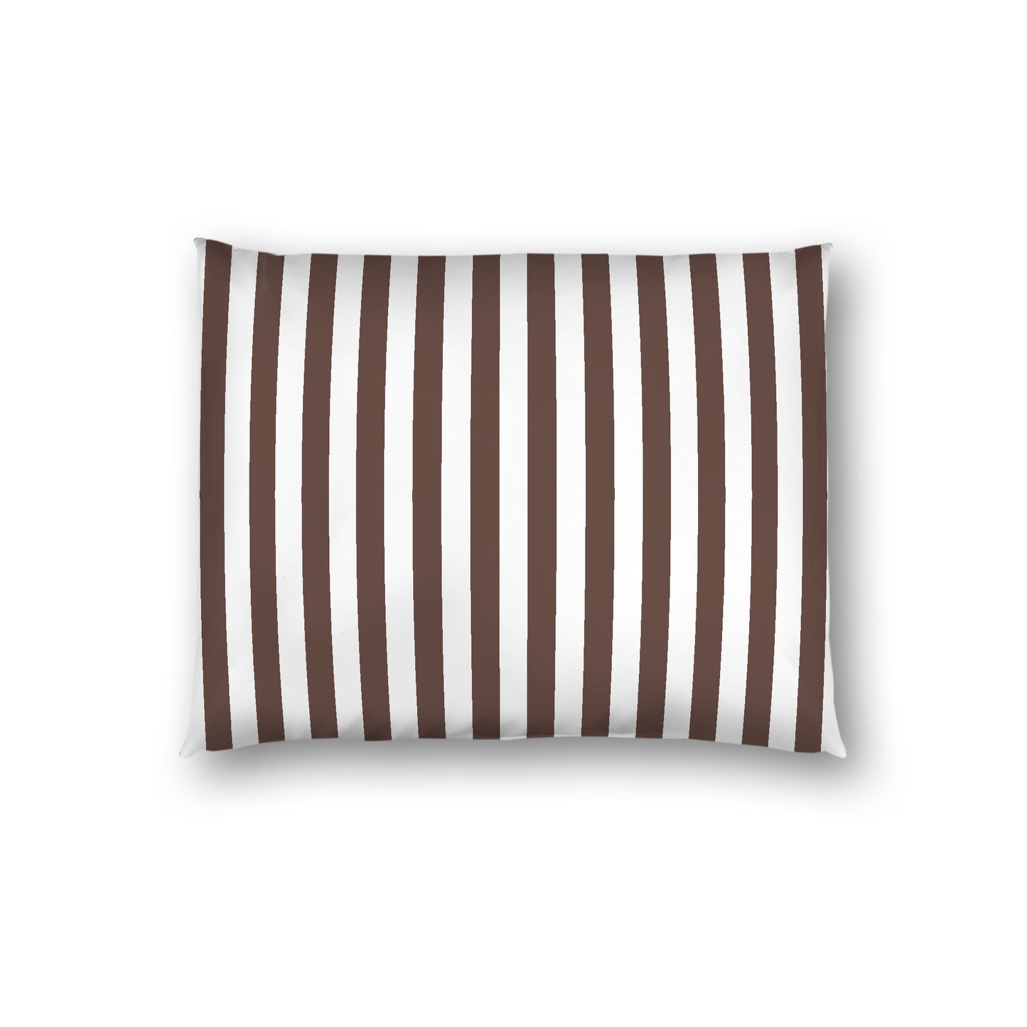 Off-white Cotton Sateen Sham, Brown Bars on Front, White Reverse Side, Standard - 20 x 26 inches