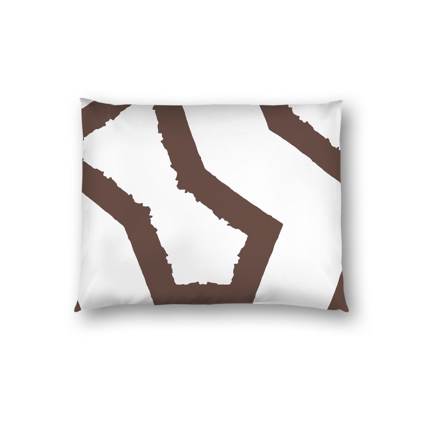 Off-white Cotton Sateen Sham, Bold Brown Graphic on Front, White Reverse Side, Standard - 20 x 26 inches