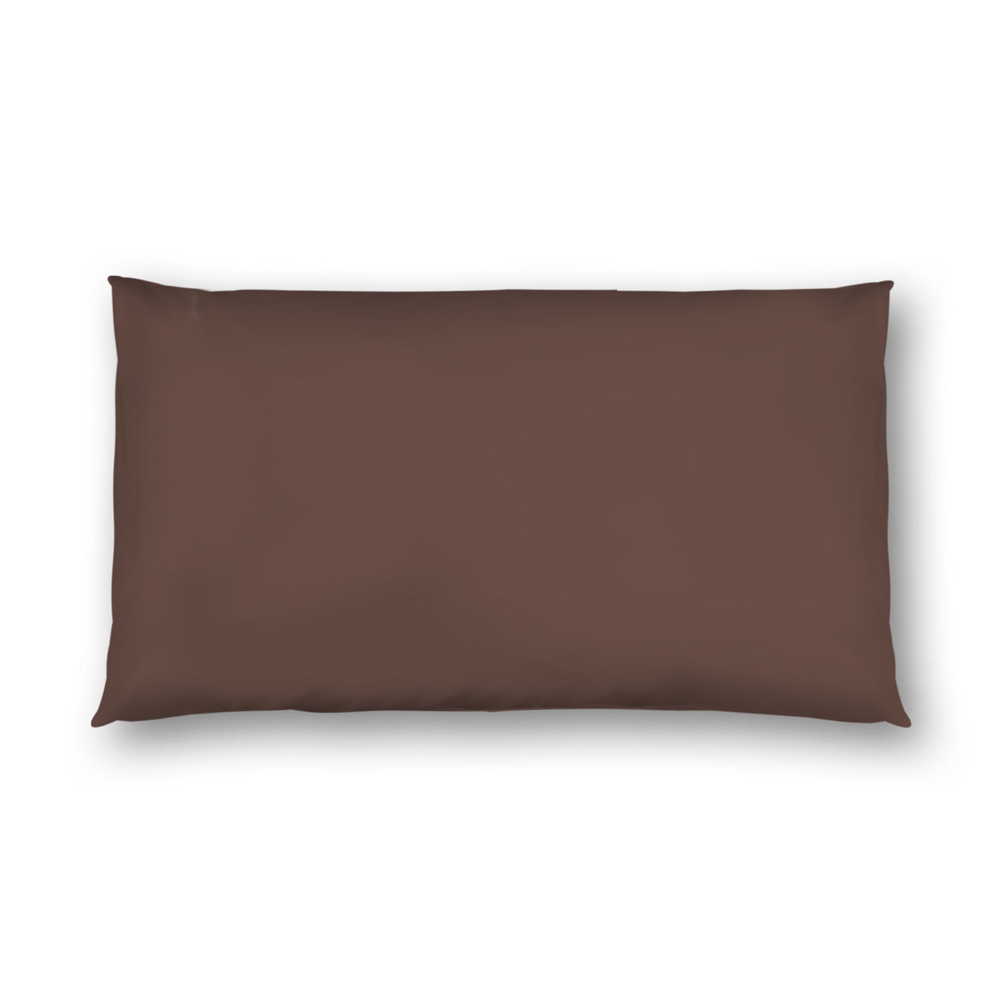 Brown Cotton Sateen Sham, White Reverse Side, King - 20 x 36 inches