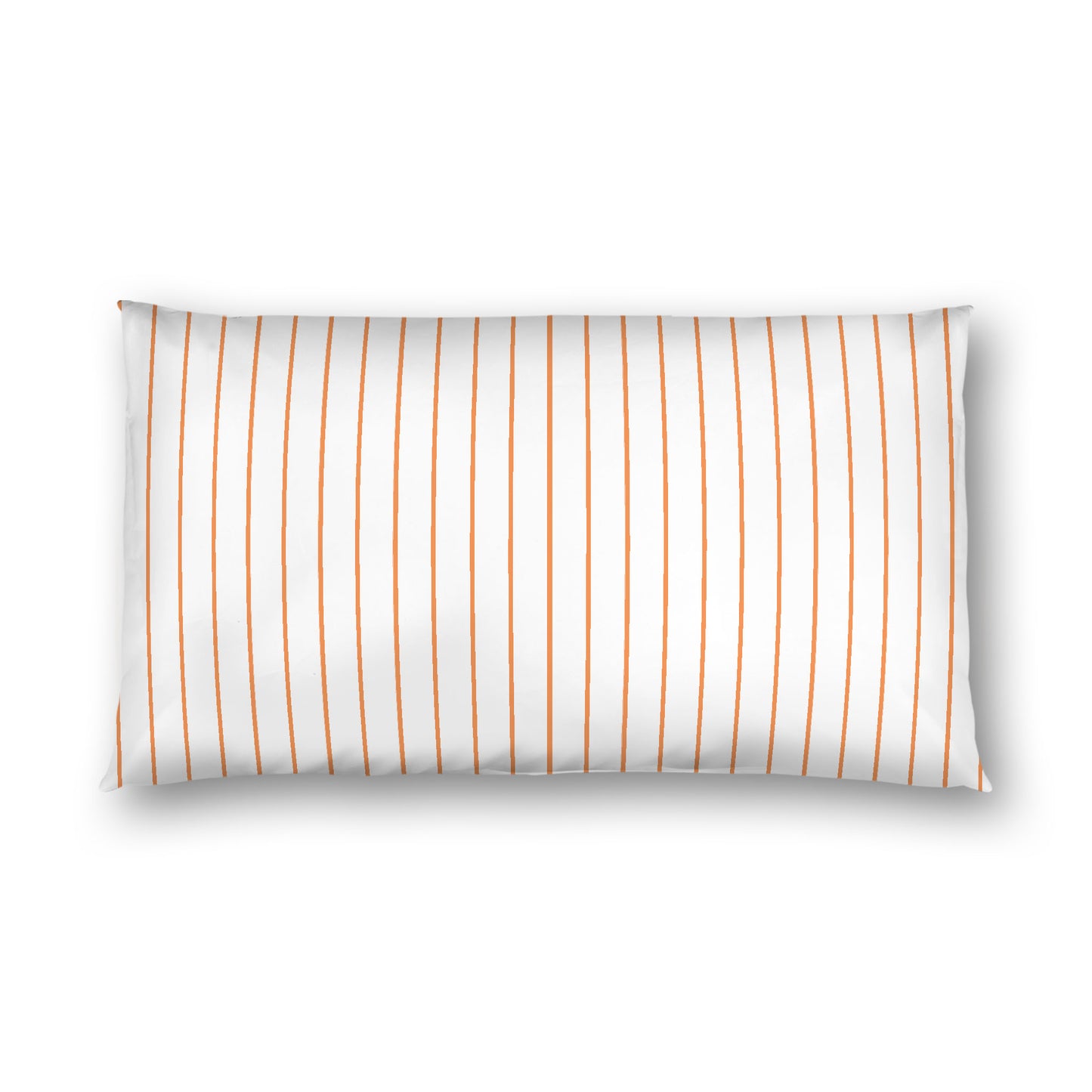 Off-white Cotton Sateen Sham, Orange Stripes on Front, White Reverse Side, King - 20 x 36 inches