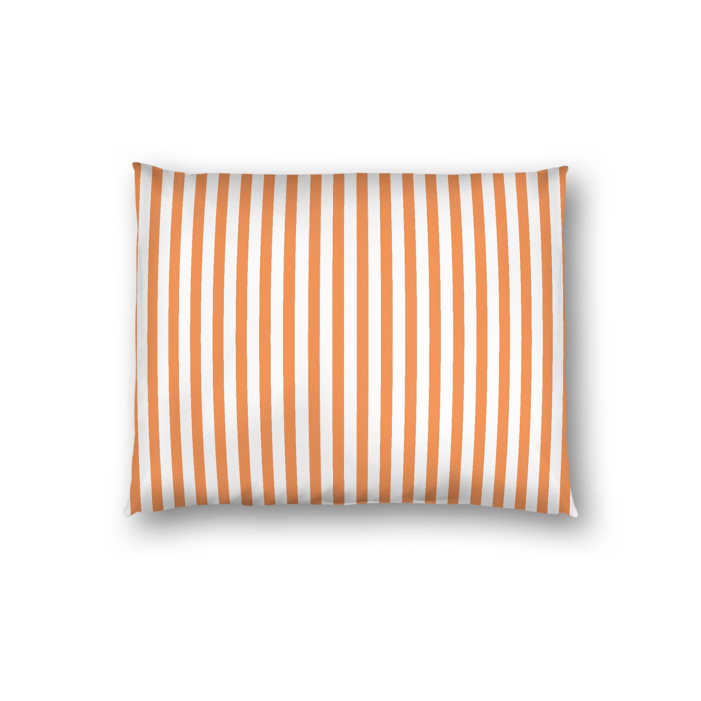 Off-white Cotton Sateen Sham, Thin Orange Bars on Front, White Reverse Side, Standard - 20 x 26 inches