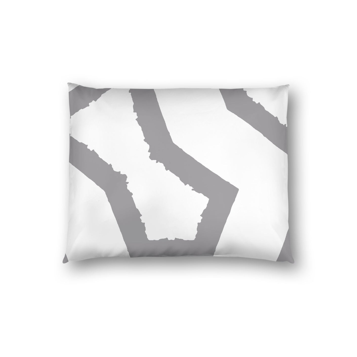 Off-white Cotton Sateen Sham, Bold Grey Graphic on Front, White Reverse Side, Standard - 20 x 26 inches
