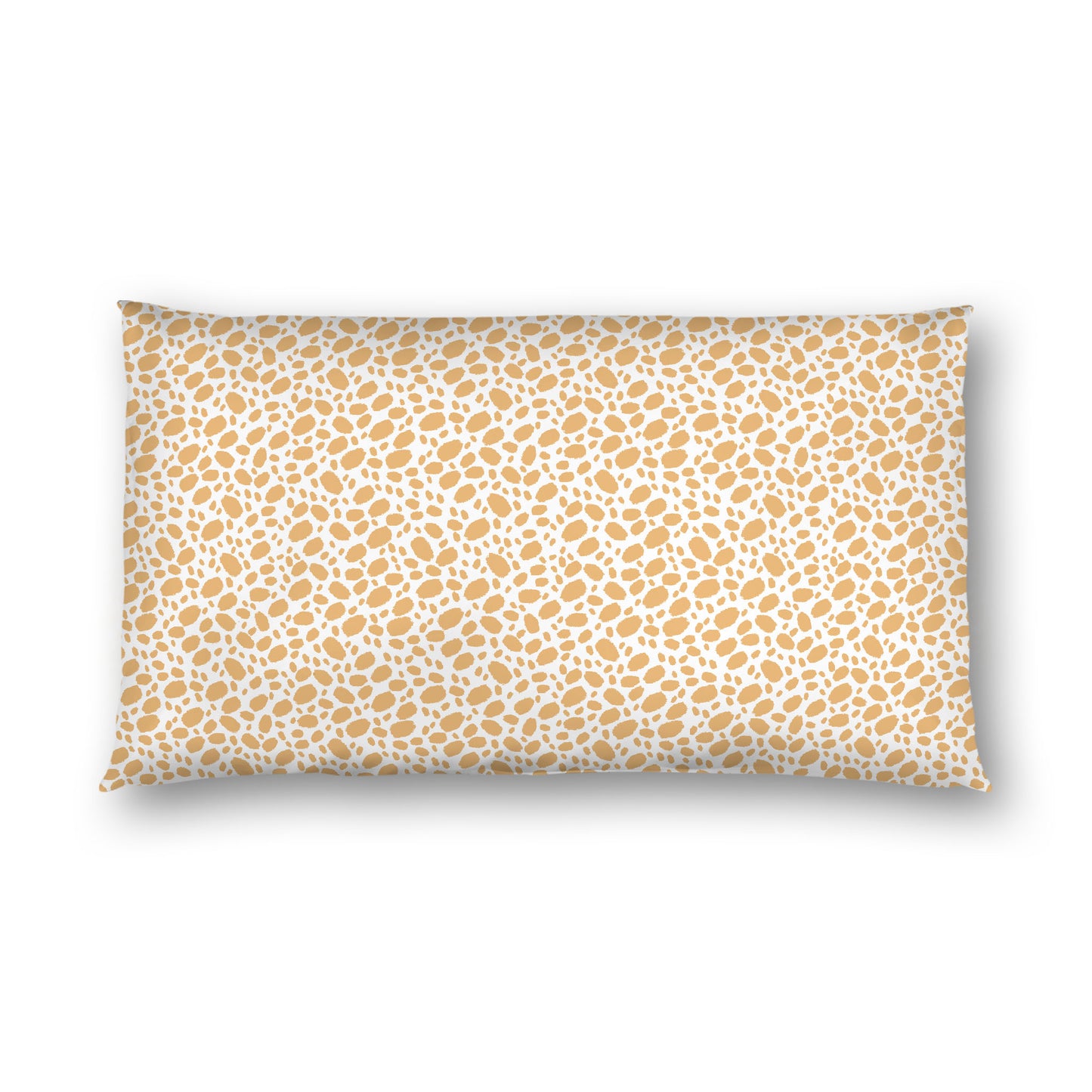 Off-white Cotton Sateen Pillow Sham, Pale Orange Hand-painted Dab Motif Print, Off-white Revese Side, King - 20 x 36 inches