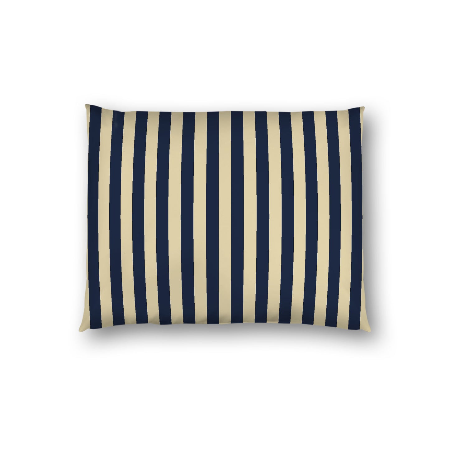 Desert Sand Cotton Sateen Sham, Navy Blue Bars on Front, White Reverse Side, Standard - 20 x 26 inches