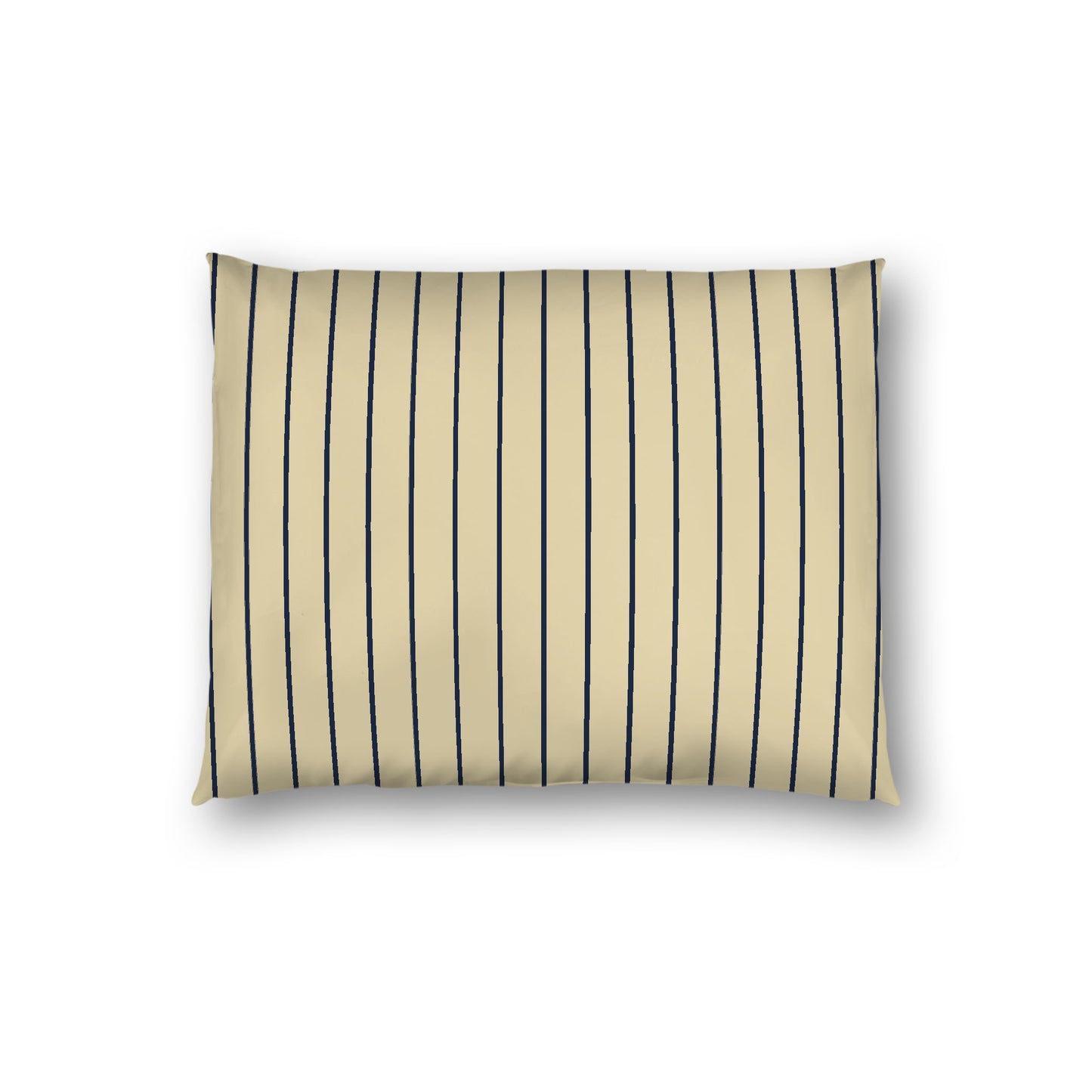 Desert Sand Cotton Sateen Sham, Navy Blue Stripes on Front, White Reverse Side, Standard - 20 x 26 inches