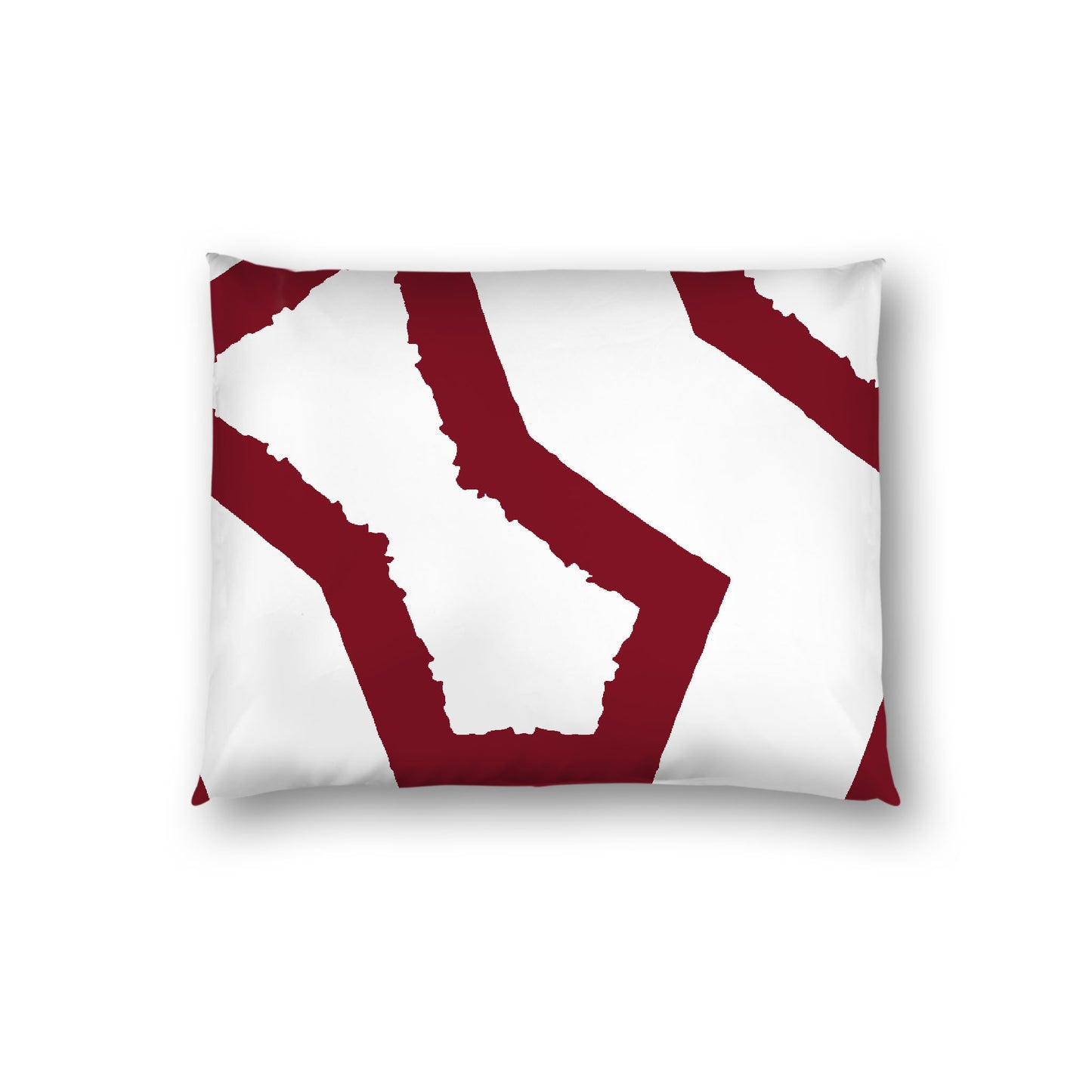 Off-White Cotton Sateen Sham, Bold Burgundy Red Graphic on Front, White Reverse Side, Standard (width x length) 20 x 26 inches / 51 x 66 cm