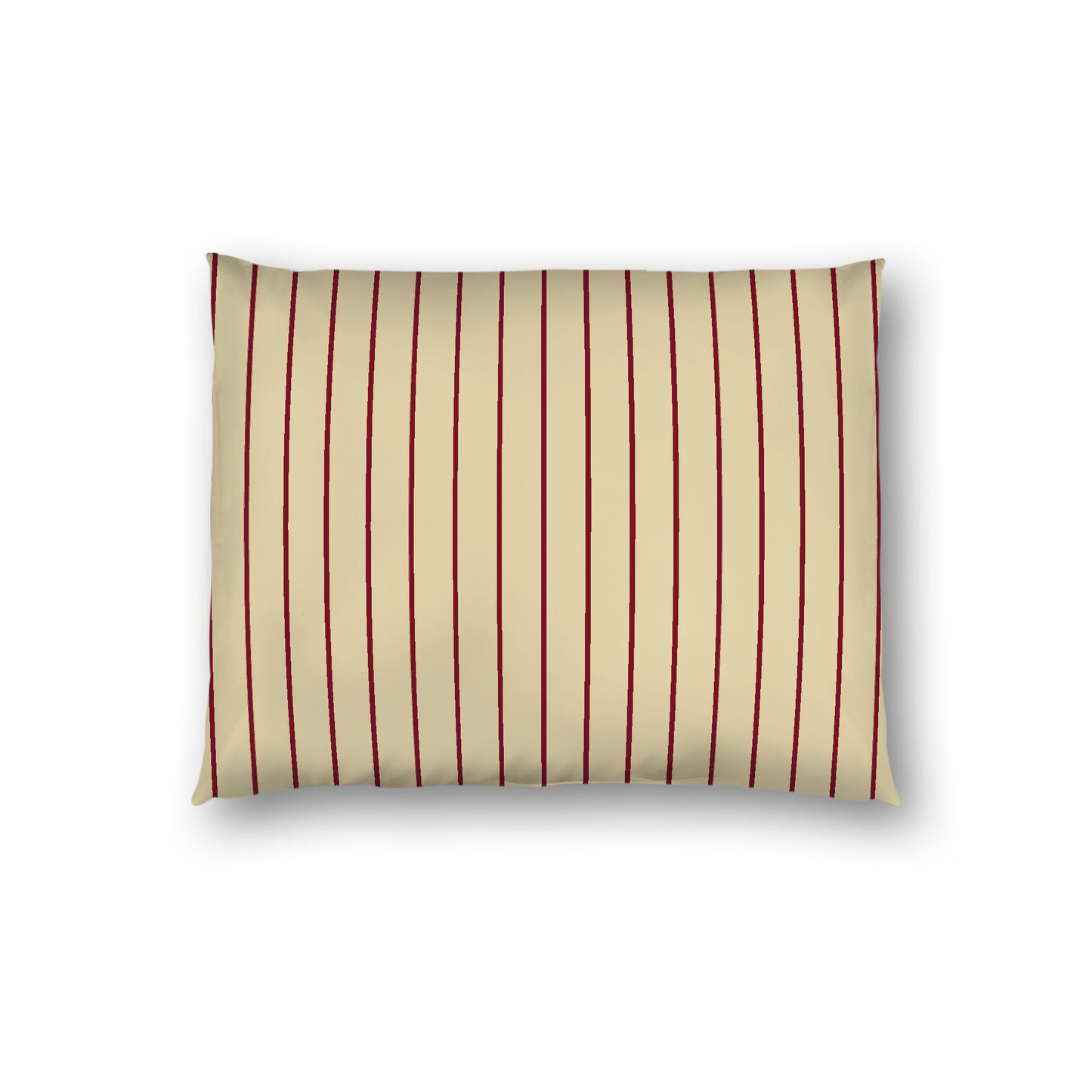 Desert Sand Cotton Sateen Sham, Burgundy Red Stripes on Front, White Reverse Side, Standard - 20 x 26 inches