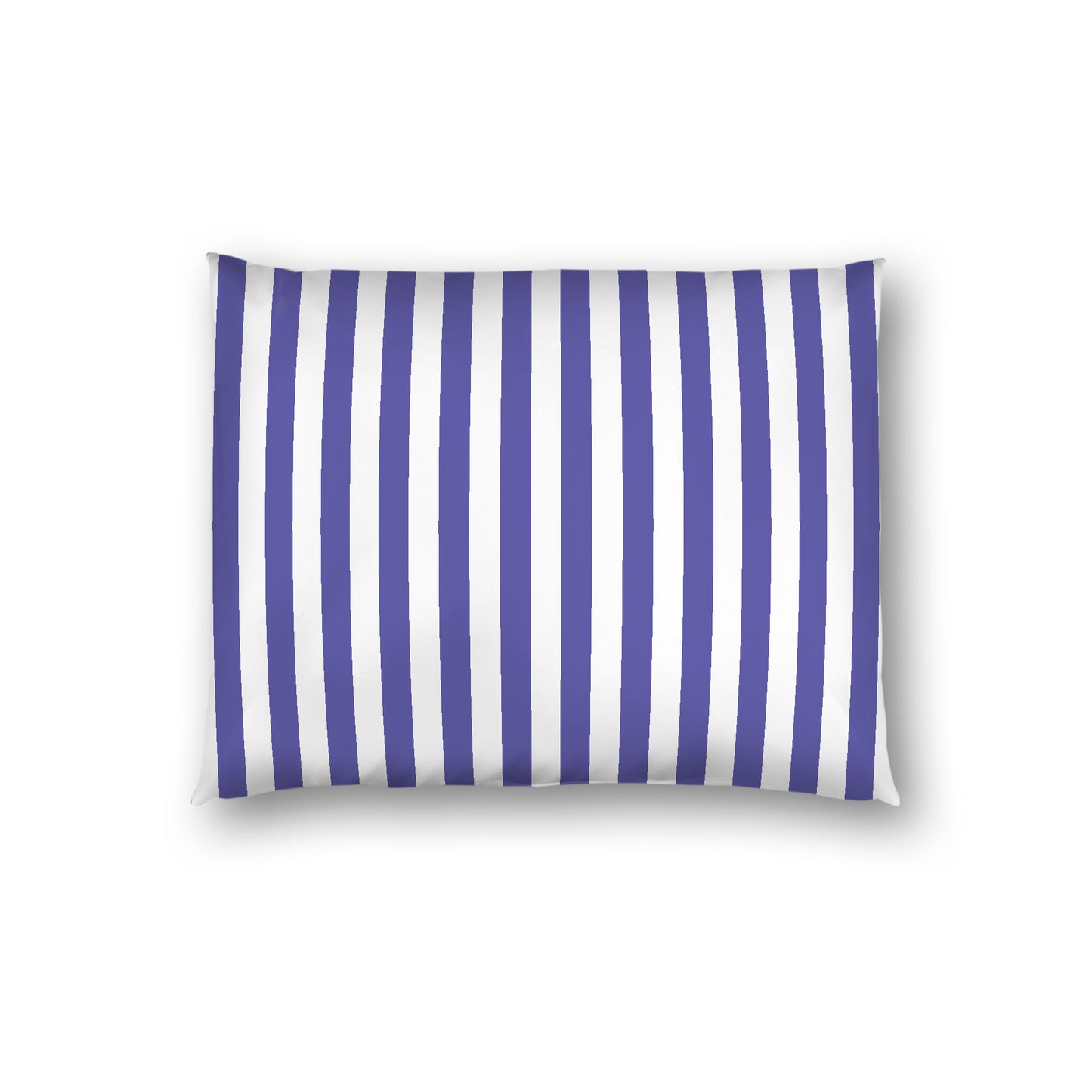 Off-White Cotton Sateen Sham, Purple Bars on Front, Standard - 20 x 26 inches