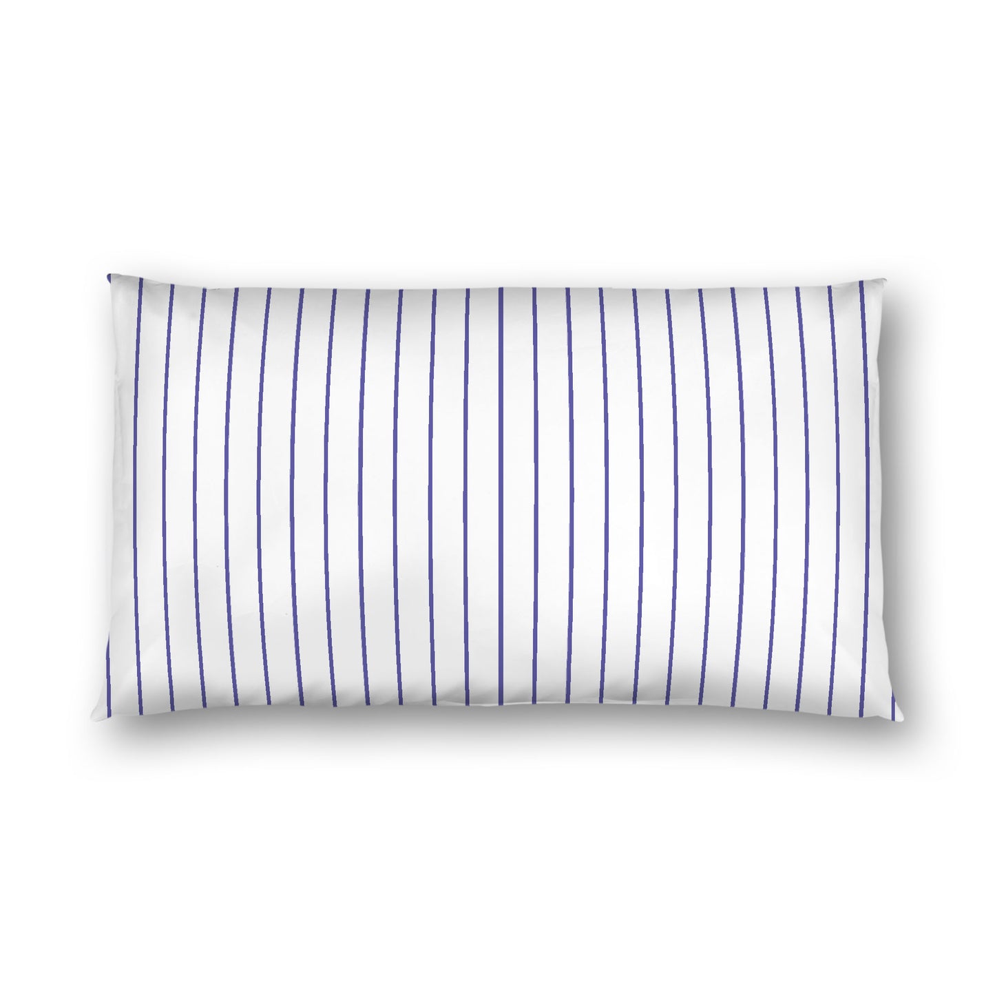 Off-White Cotton Sateen Sham, Purple Stripes on Front, White Reverse Side, King - 20 x 36 inches