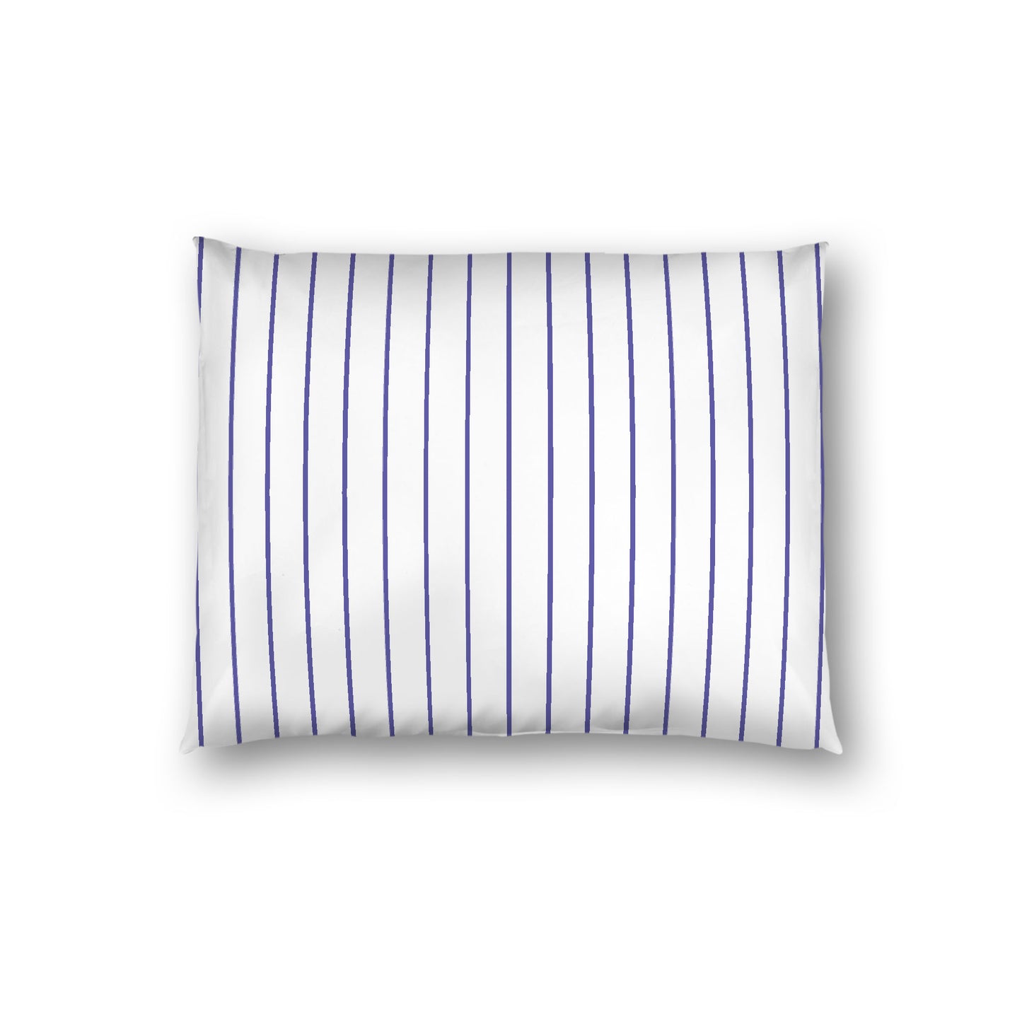 Off-White Cotton Sateen Sham, Purple Stripes on Front, White Reverse Side, Standard - 20 x 26 inches