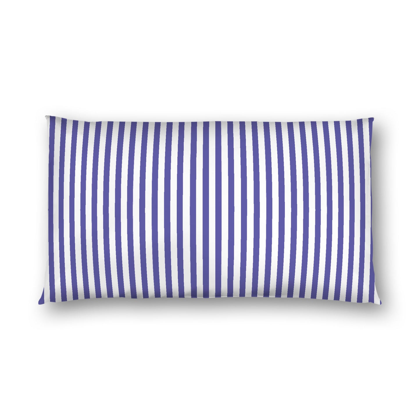 Off-White Cotton Sateen Sham, Thin Purple Bars on Front, White Reverse Side, King - 20 x 36 inches