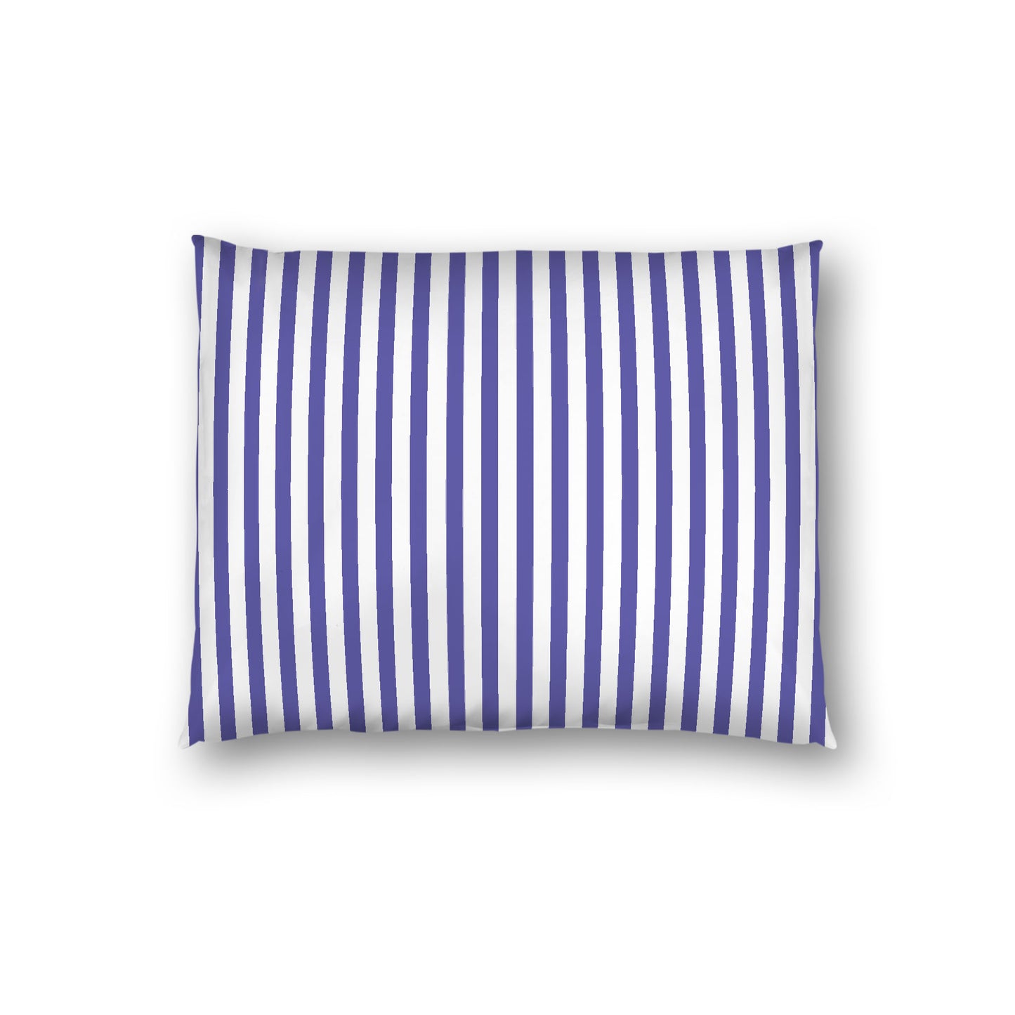 Off-White Cotton Sateen Sham, Thin Purple Bars on Front, White Reverse Side, Standard - 20 x 26 inches