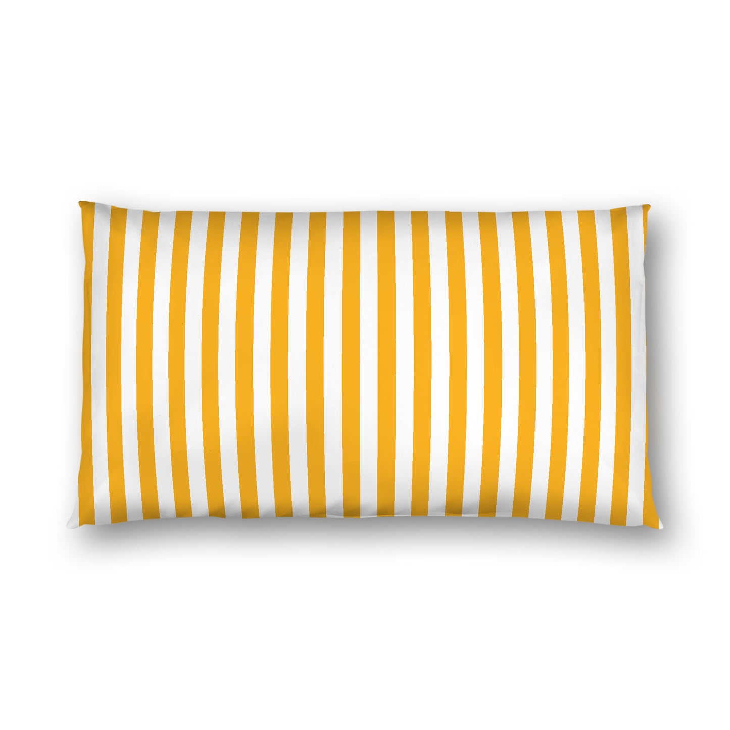Off-White Cotton Sateen Sham, Yellow-Orange Bars on Front, King - 20 x 36 inches