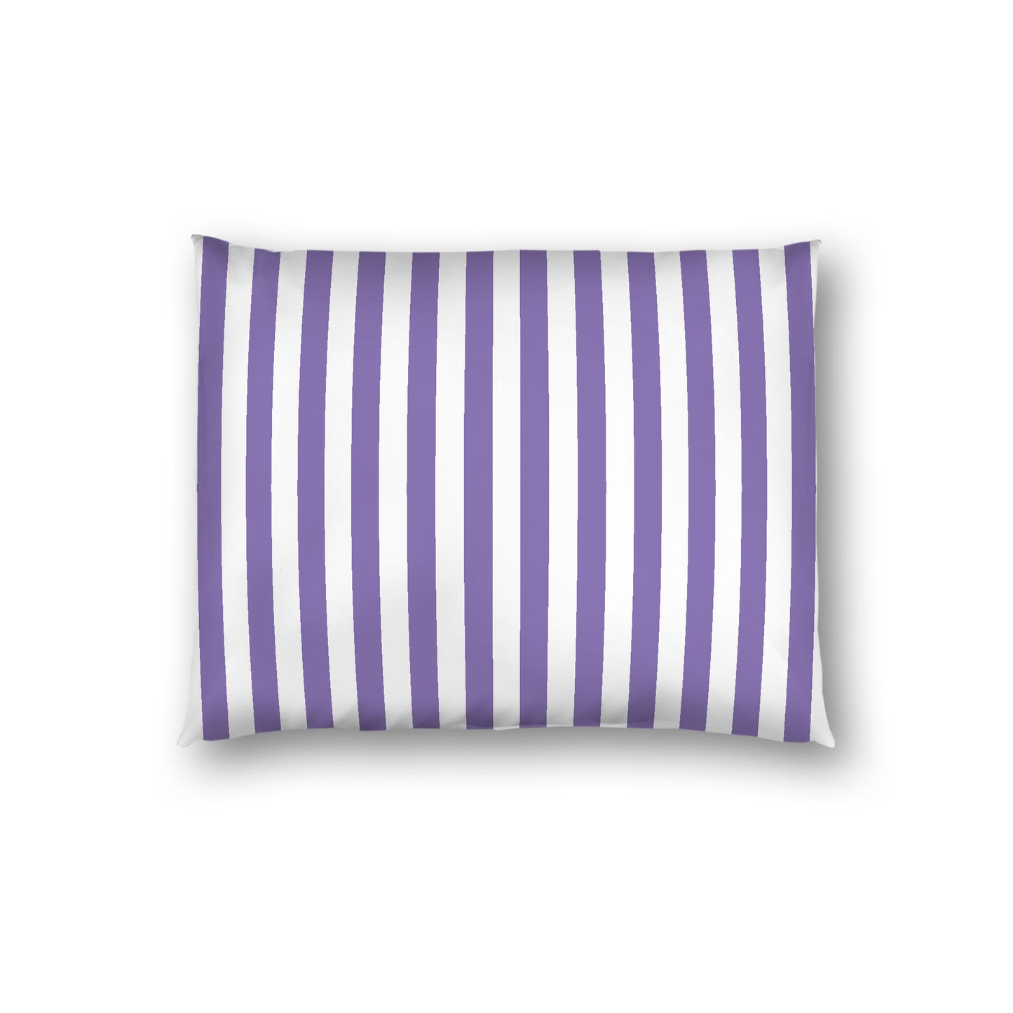 Off-White Cotton Sateen Sham, Purple Bars on Front, Standard - 20 x 26 inches