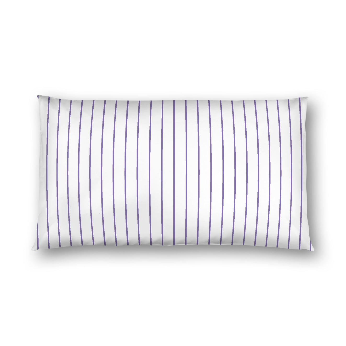 Off-White Cotton Sateen Sham, Purple Stripes on Front, White Reverse Side, King - 20 x 36 inches