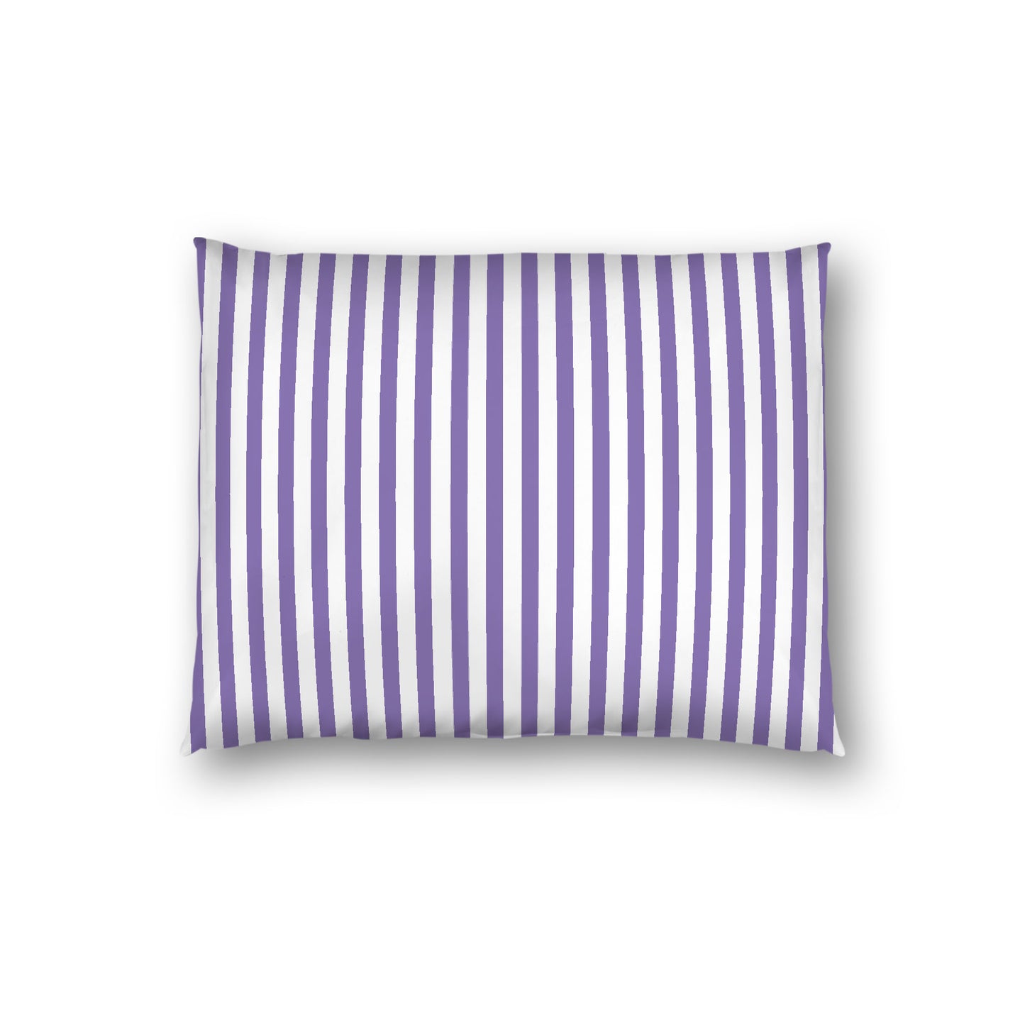 Off-White Cotton Sateen Sham, Thin Purple Bars on Front, White Reverse Side, Standard - 20 x 26 inches