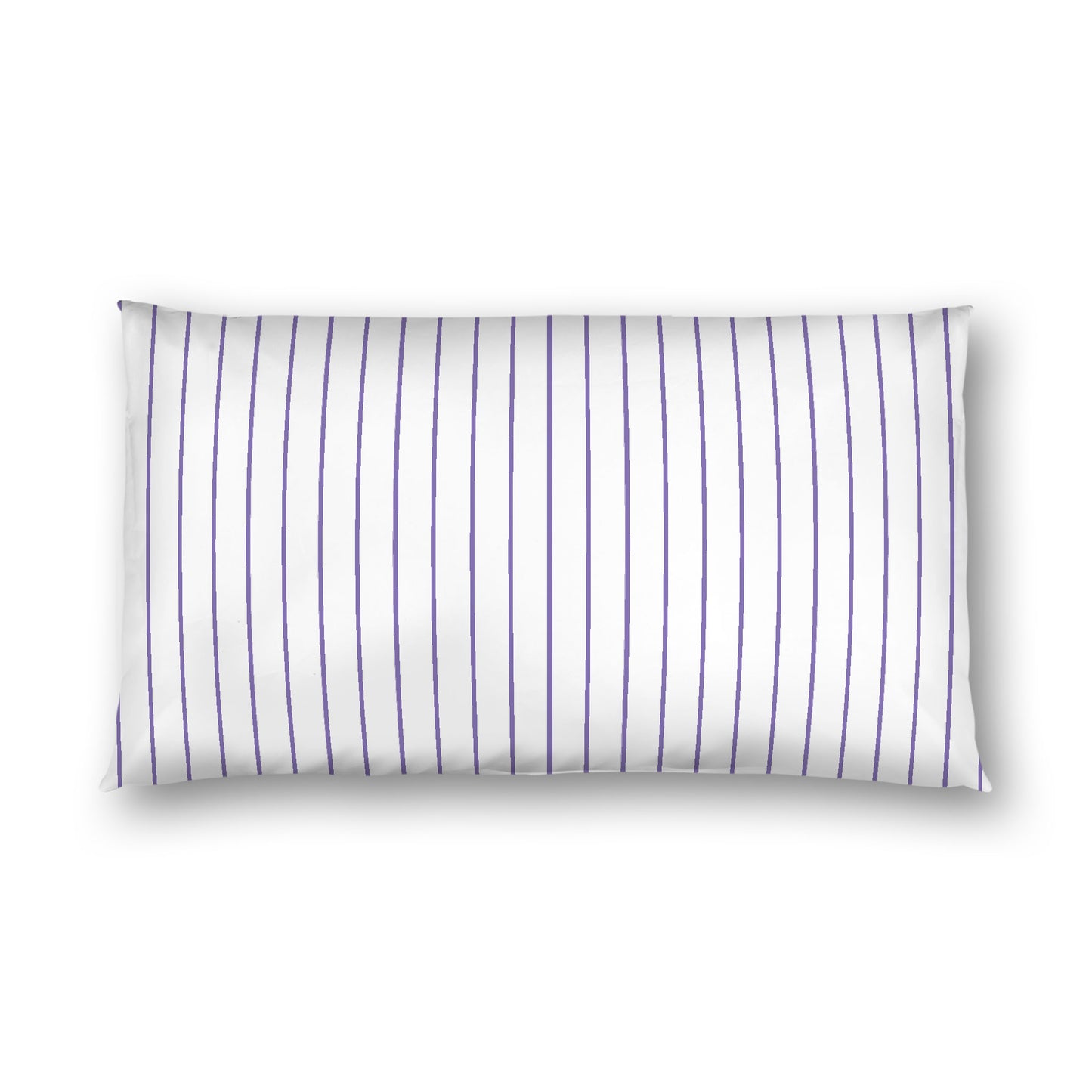 Off-White Cotton Sateen Sham, Purple Stripes on Front, White Reverse Side, King - 20 x 36 inches