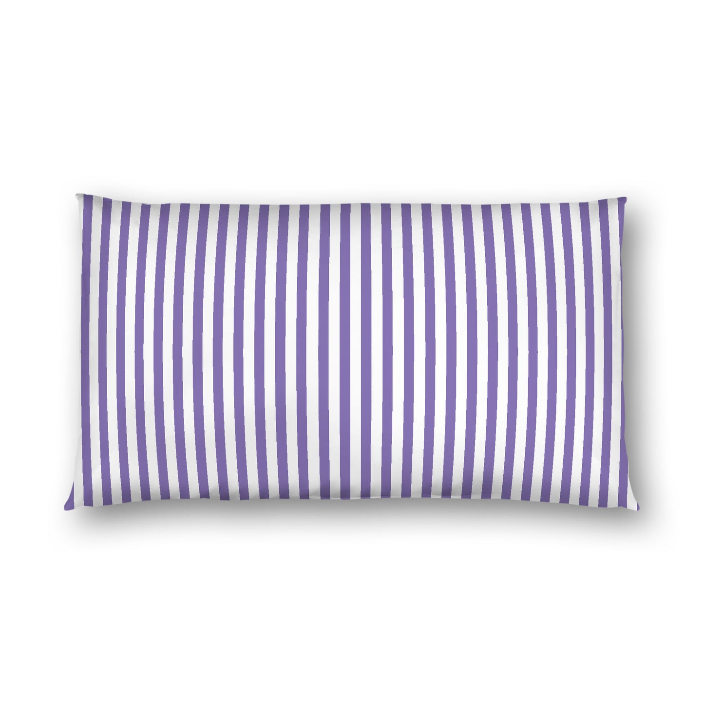 Off-White Cotton Sateen Sham, Thin Purple Bars on Front, White Reverse Side, King - 20 x 36 inches