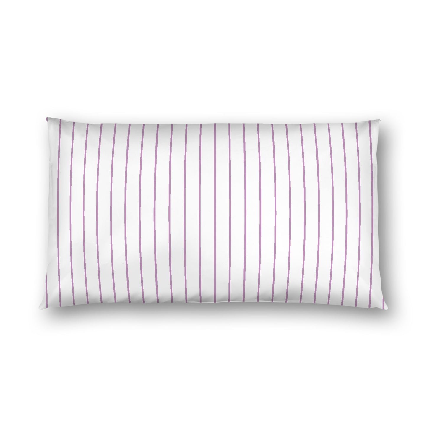 Off-White Cotton Sateen Sham, Mauve Stripes on Front, White Reverse Side, King - 20 x 36 inches