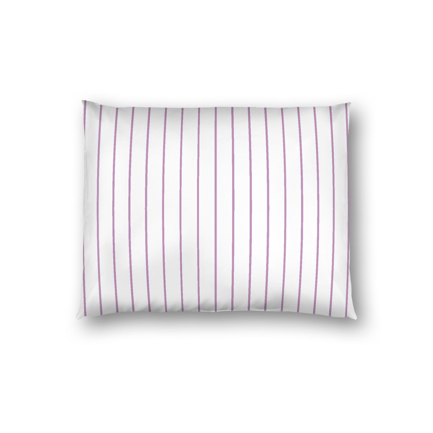 Off-White Cotton Sateen Sham, Mauve Stripes on Front, White Reverse Side, Standard - 20 x 26 inches