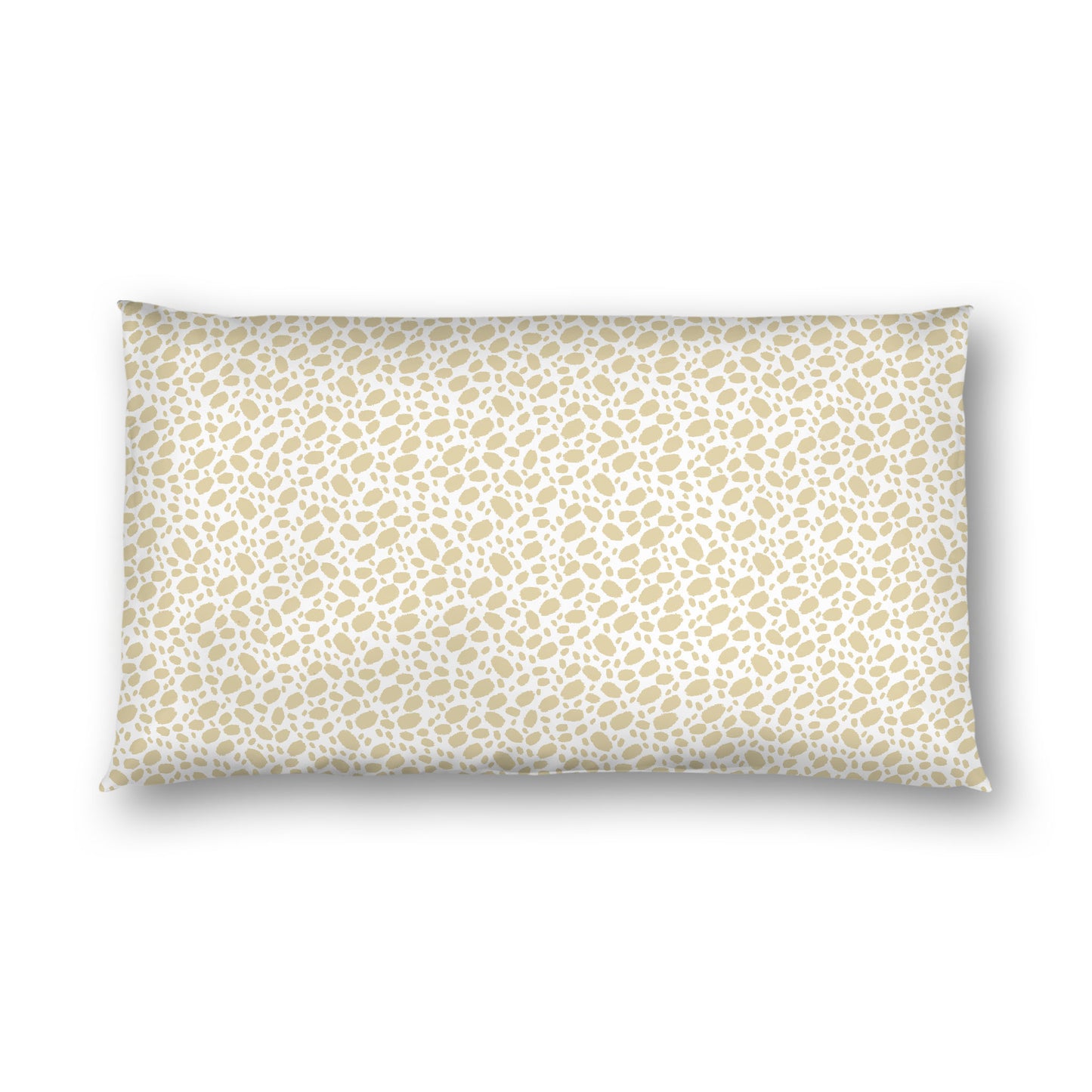 Off-white Cotton Sateen Pillow Sham, Desert Sand Hand-painted Dab Motif Print, Off-white Revese Side, King - 20 x 36 inches