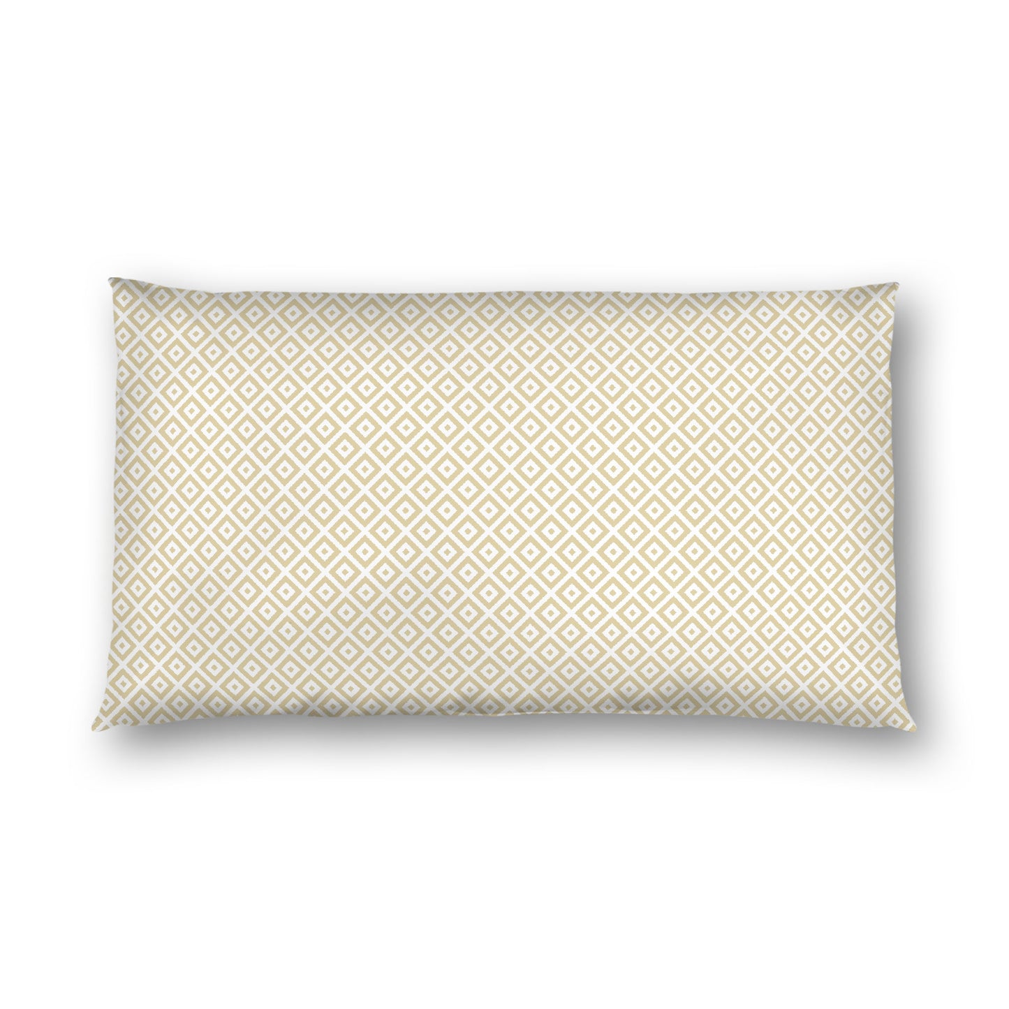 Off-white Cotton Sateen Pillow Sham, Desert Sand Repeating Square Motif Print, Off-white Revese Side, King - 20 x 36 inches