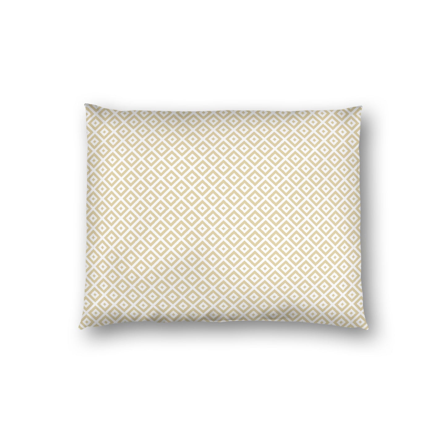 Off-white Cotton Sateen Pillow Sham, Desert Sand Repeating Square Motif Print, Off-white Revese Side, Standard - 20 x 26 inches