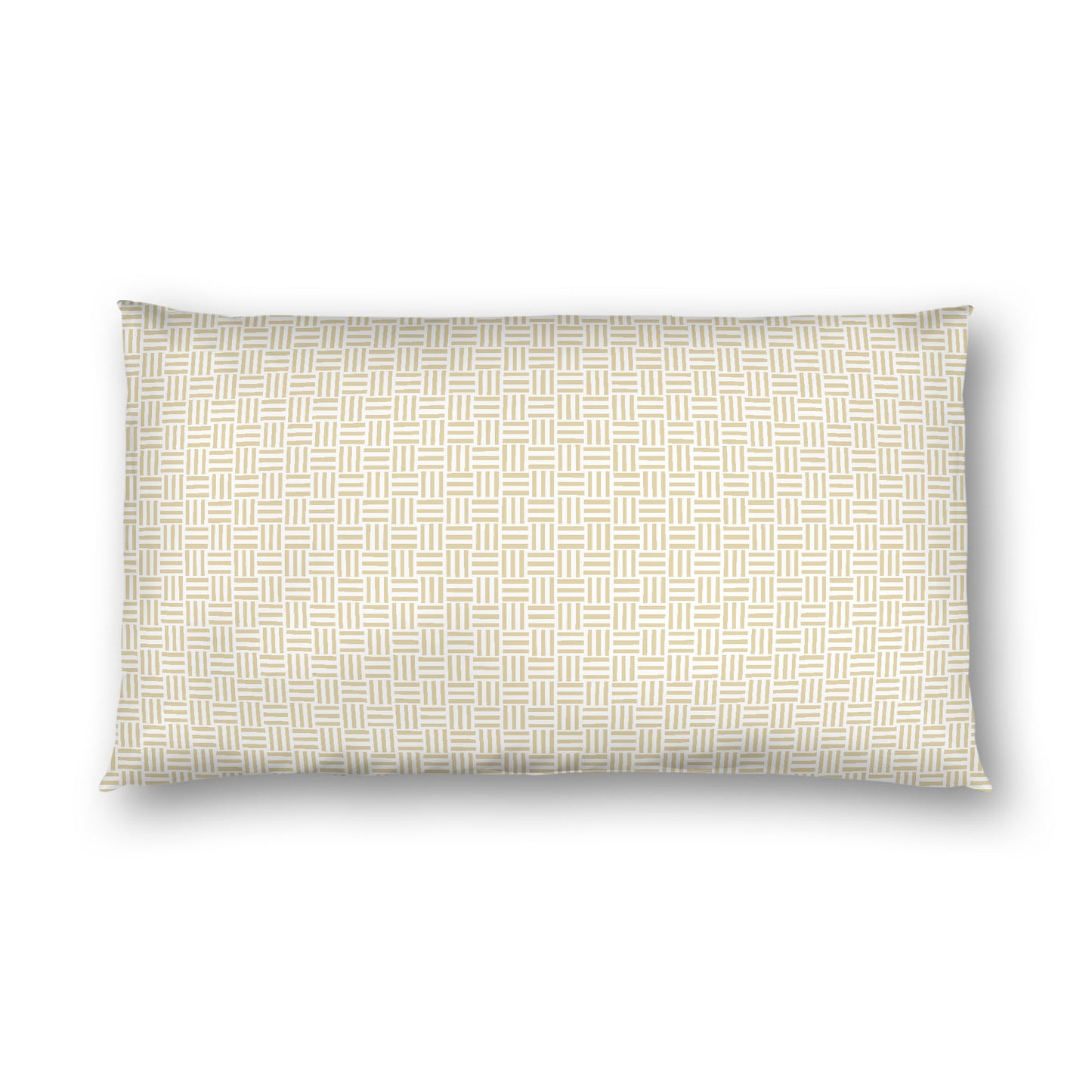 Off-white Cotton Sateen Pillow Sham, Tan Single Weave Motif Print, White Reverse Side | CSSH-1371-142
