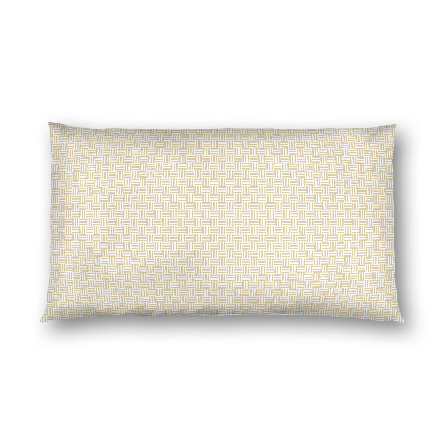 Off-white Cotton Sateen Pillow Sham, Desert Sand Double Weave Motif Print, White Reverse Side, King - 20 x 36 inches
