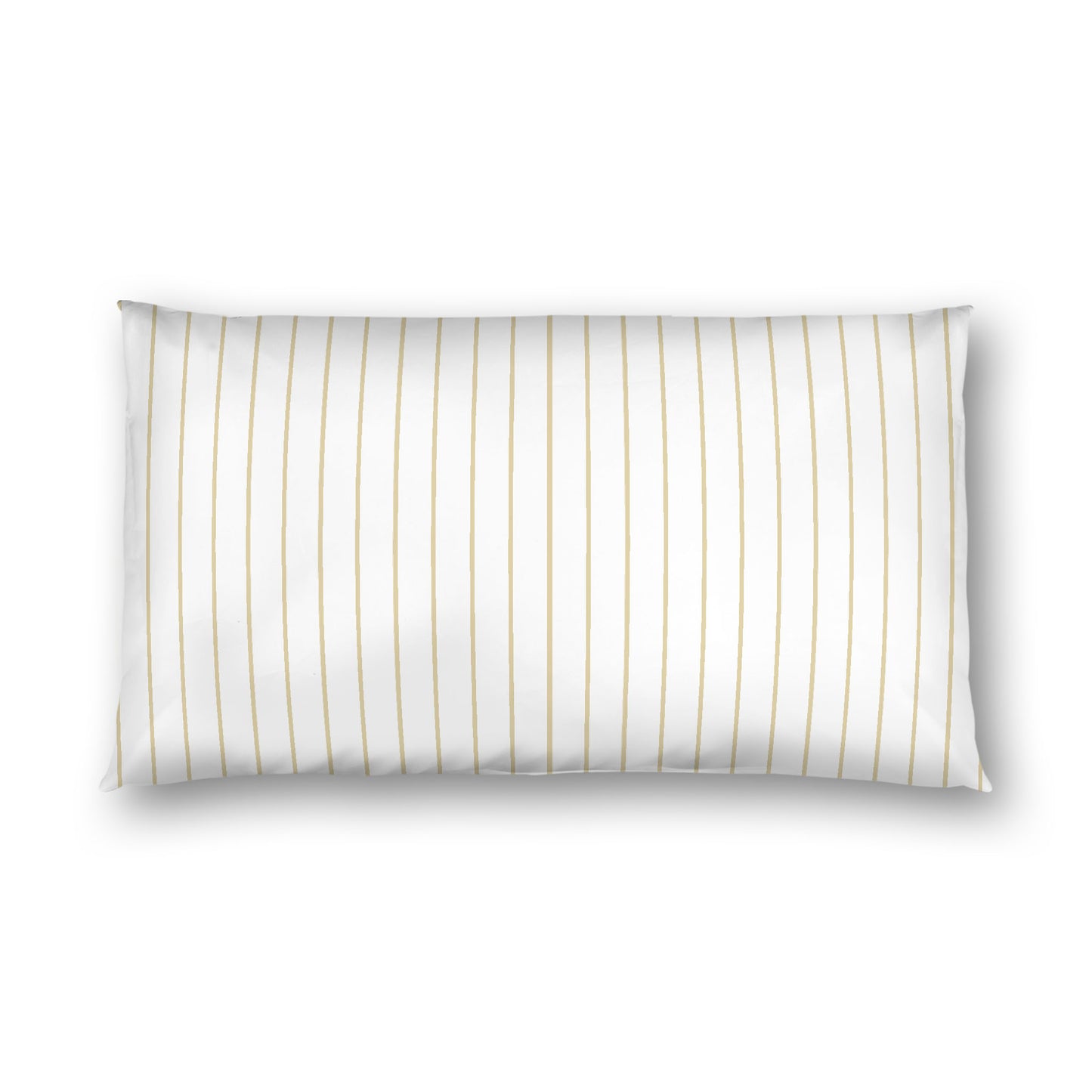 Off-white Cotton Sateen Sham, Desert Sand Stripes on Front, White Reverse Side, King - 20 x 36 inches