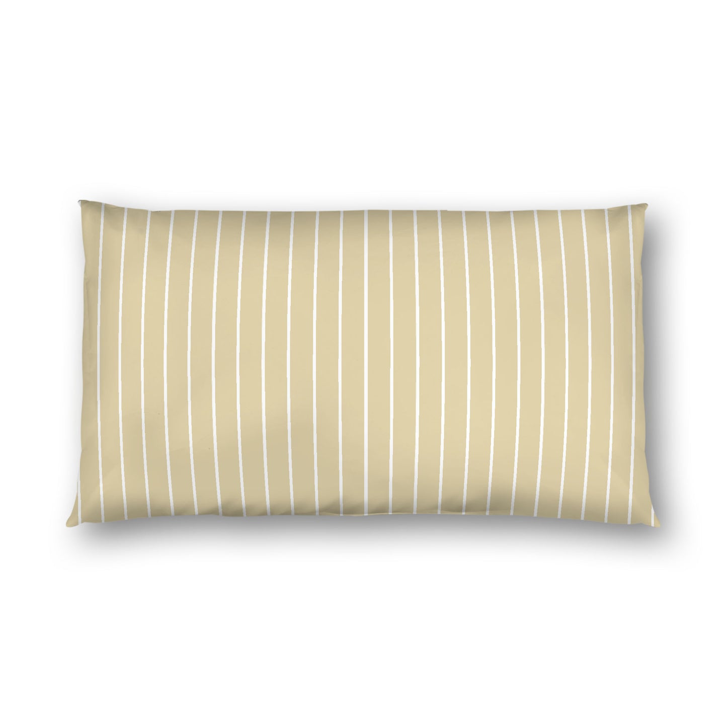 Desert Sand Cotton Sateen Sham, Off-white Stripes on Front, White Reverse Side, King - 20 x 36 inches