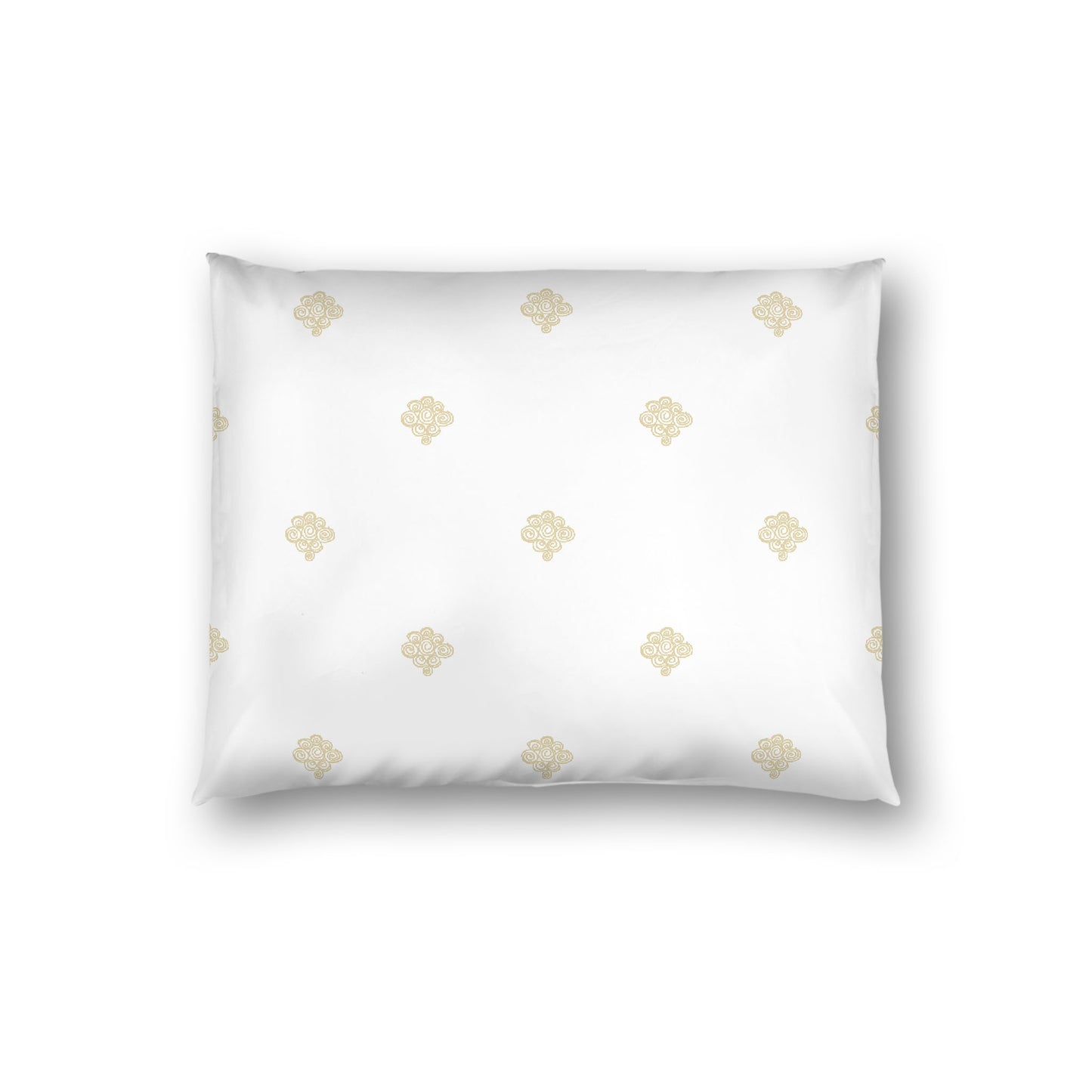 Off-white Cotton Sateen Pillow Sham, Desert Sand Hand-painted Swizzle Motif Print, White Reverse Side, Standard - 20 x 26 inches