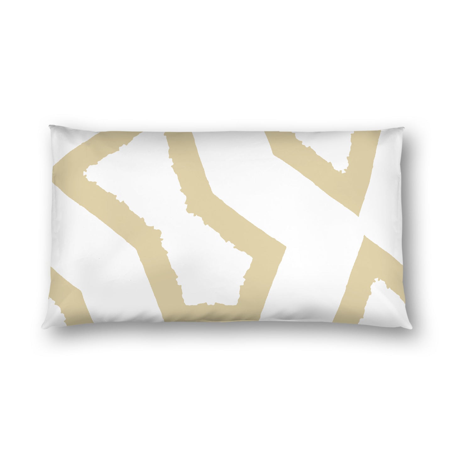 Off-white Cotton Sateen Sham, Bold Desert Sand Graphic on Front, White Reverse Side, King - 20 x 36 inches
