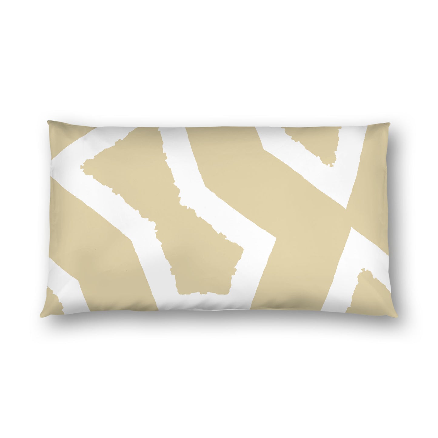 Desert Sand Cotton Sateen Sham, Bold Off-white Graphic on Front, White Reverse Side, King - 20 x 36 inches
