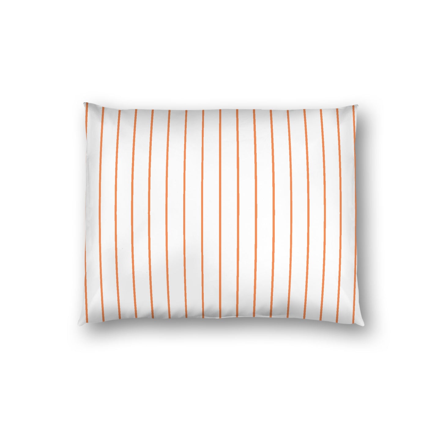 Off-White Cotton Sateen Sham, Pale Orange Stripes on Front, White Reverse Side, Standard - 20 x 26 inches