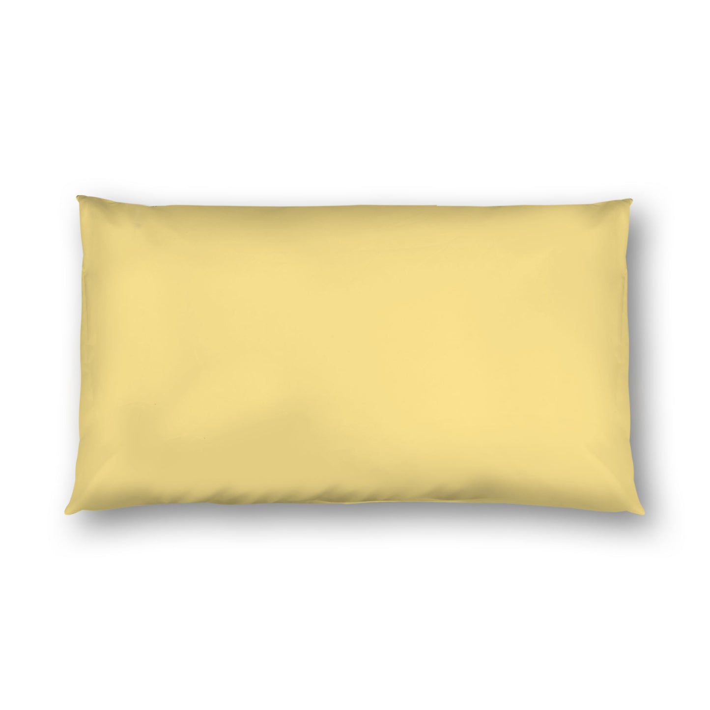 Yellow Cotton Sateen Sham, White Reverse Side, King - 20 x 36 inches