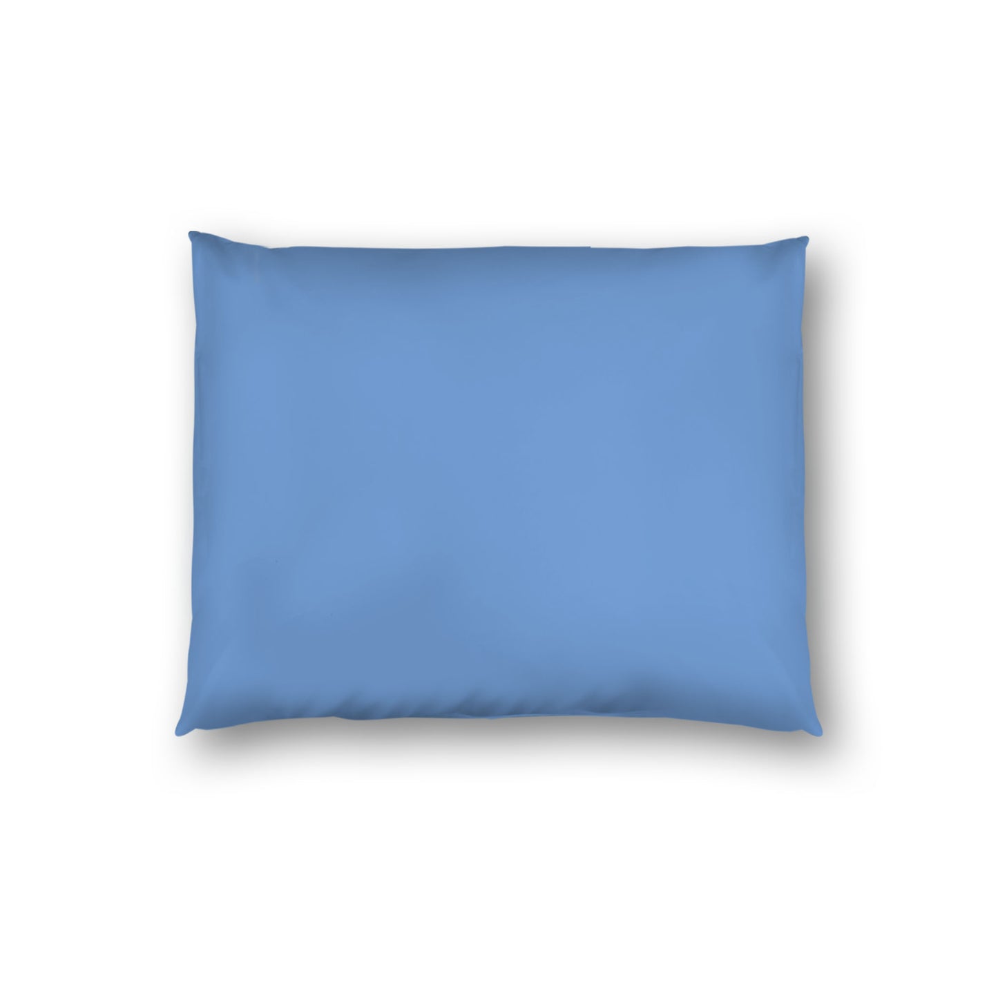 Blue Cotton Sateen Sham, White Reverse Side, Standard - 20 x 26 inches