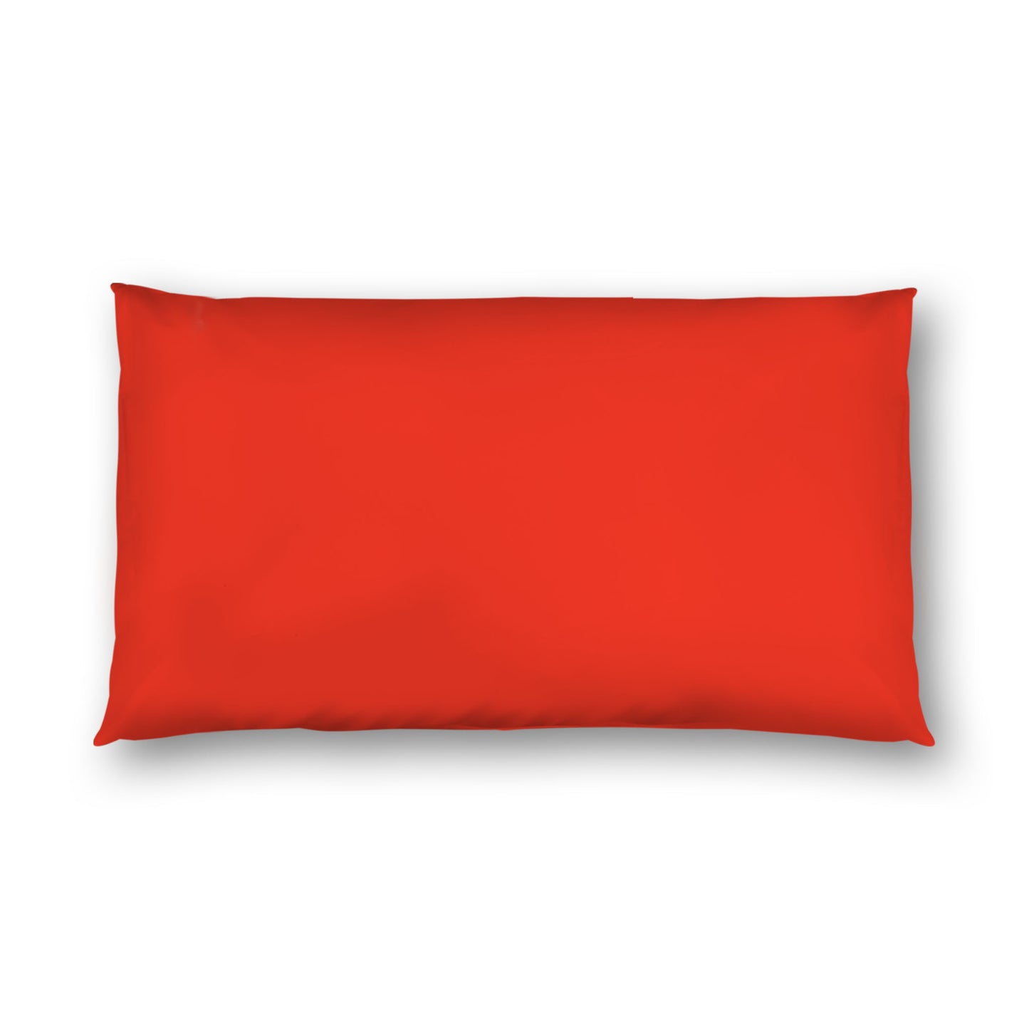 Red Cotton Sateen Sham, White Reverse Side, King - 20 x 36 inches
