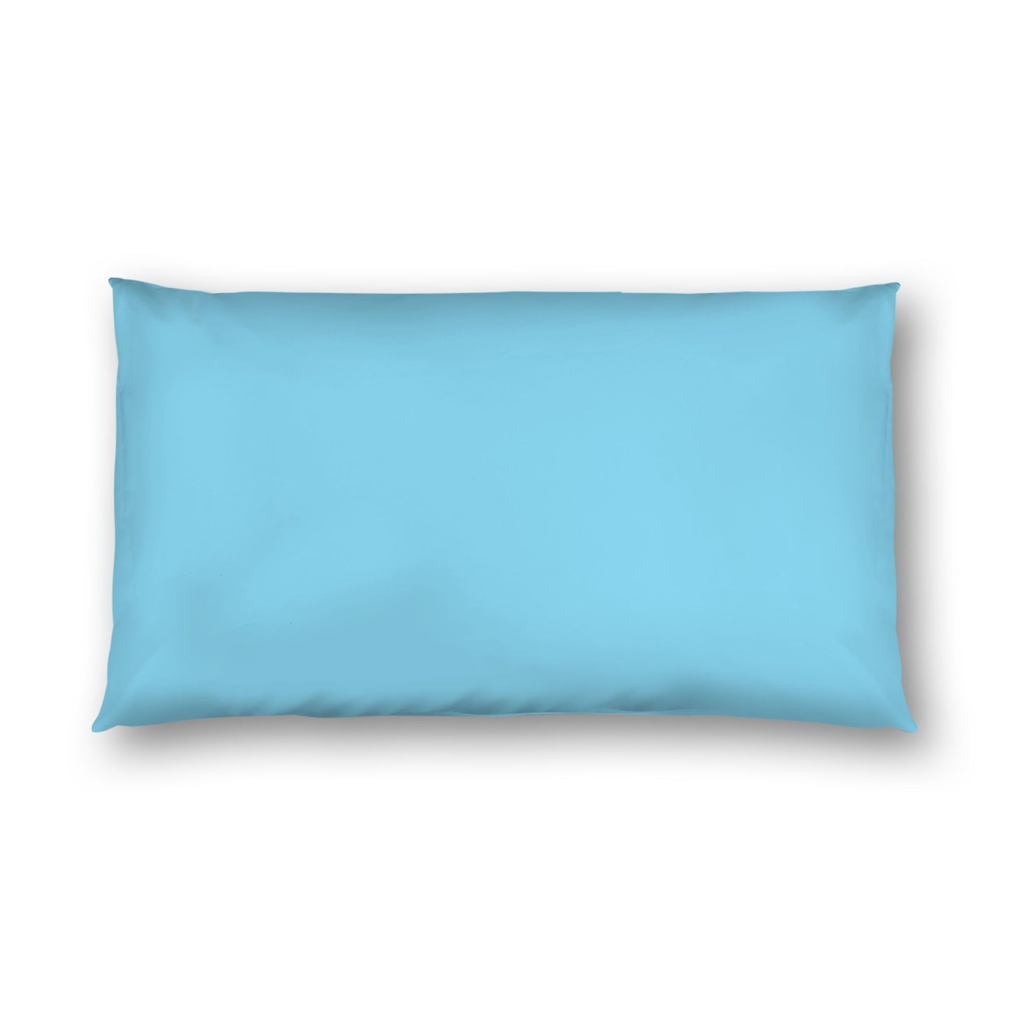 Blue Cotton Sateen Sham, White Reverse Side, King - 20 x 36 inches