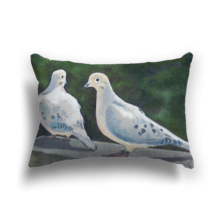 Fine Art Throw Pillow in Spun Poly or Faux Suede | Mourning Doves, CUSP-1000-1125