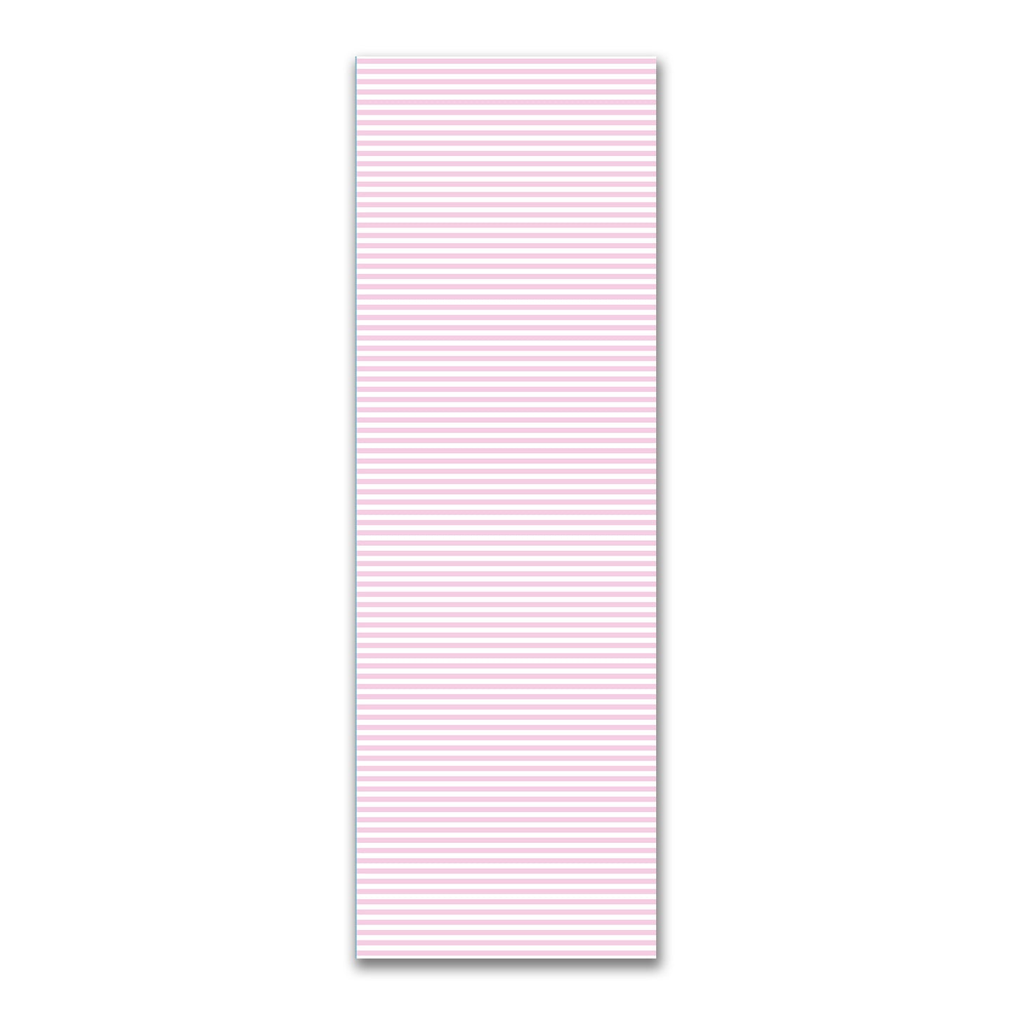 White Spun Polyester Fabric with Pink Bars #FASP-1081-051
