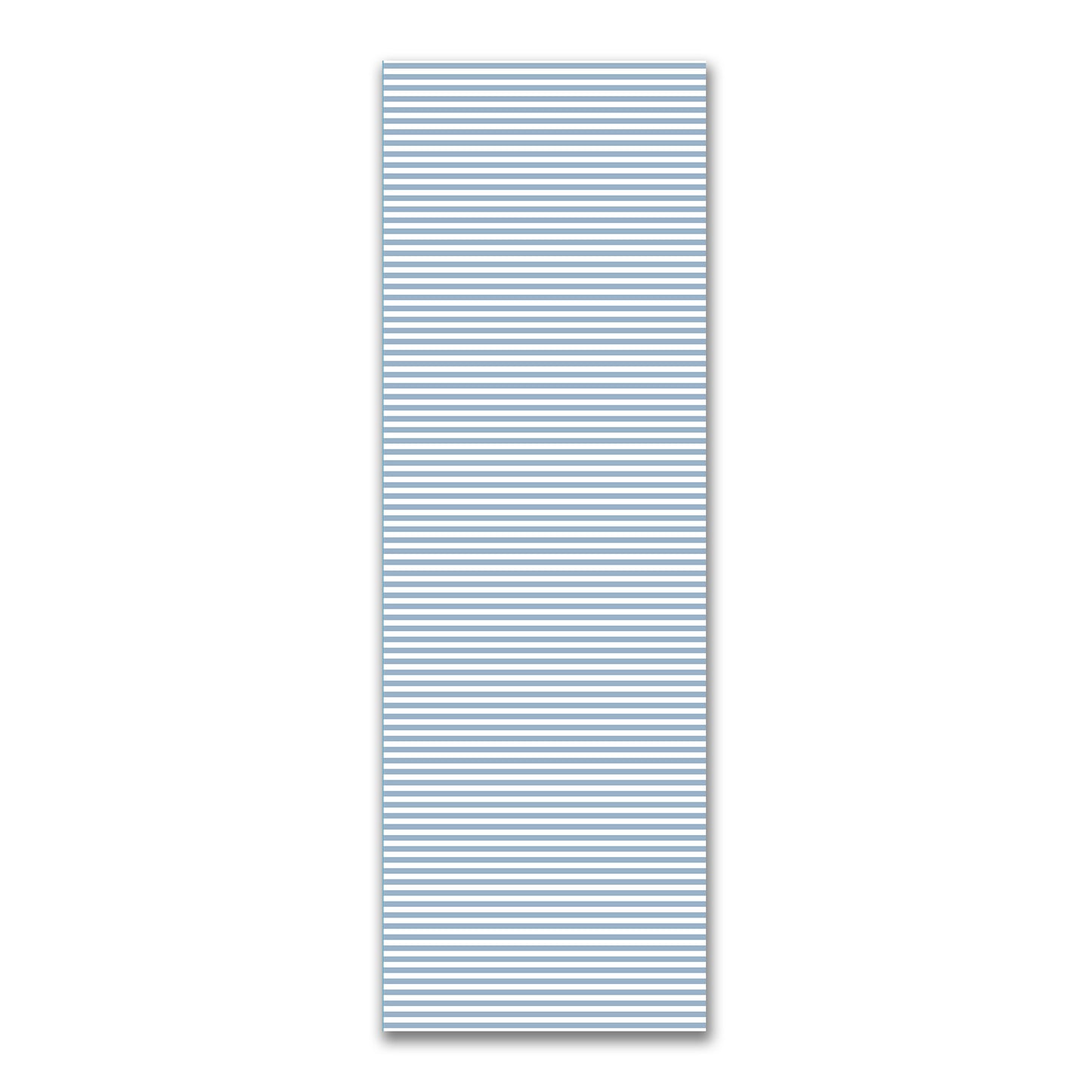 White Spun Polyester Fabric with Blue Bars #FASP-1231-051