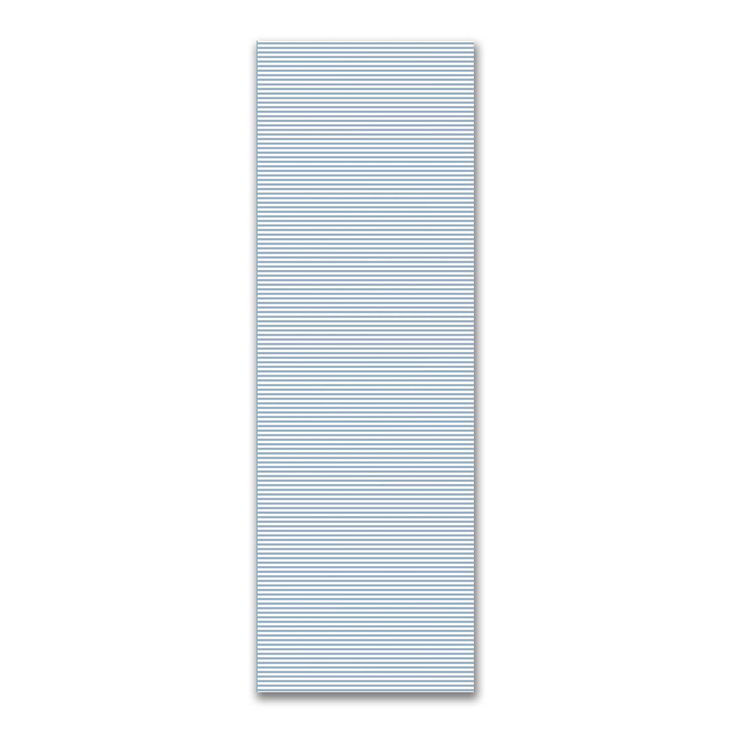 White Spun Polyester Fabric with Thin Blue Bars #FASP-1231-241