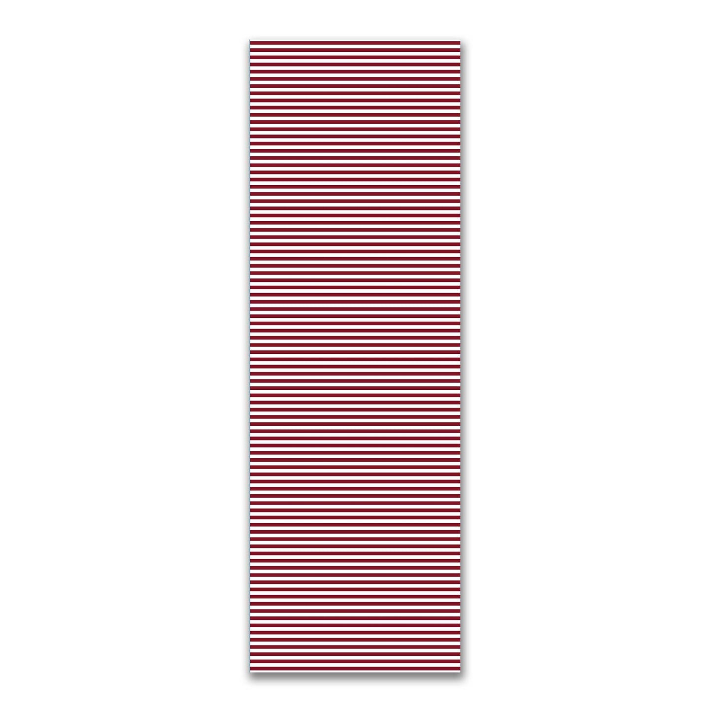 White Spun Polyester Fabric with Burgundy Red Bars #FASP-1281-051