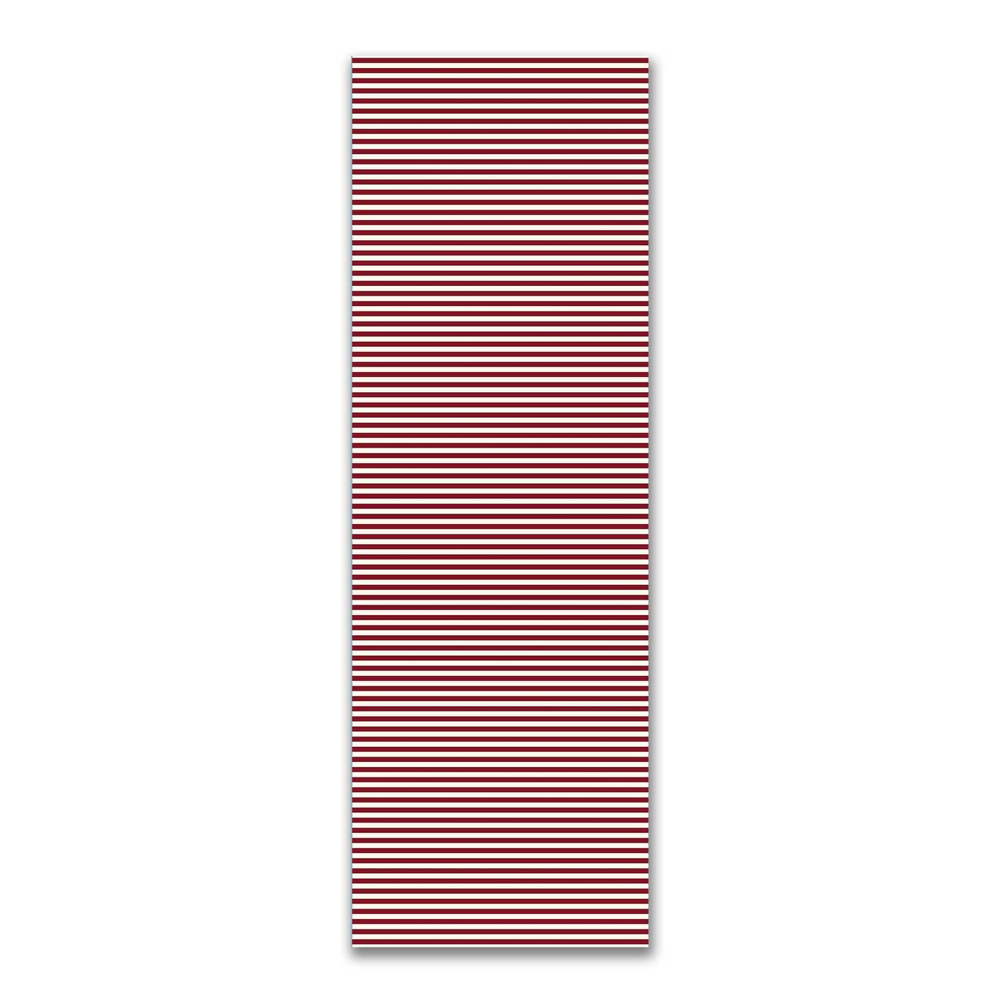 Spun Polyester Fabric with Burgundy Red Bars on Pale Cream #FASP-1283-051