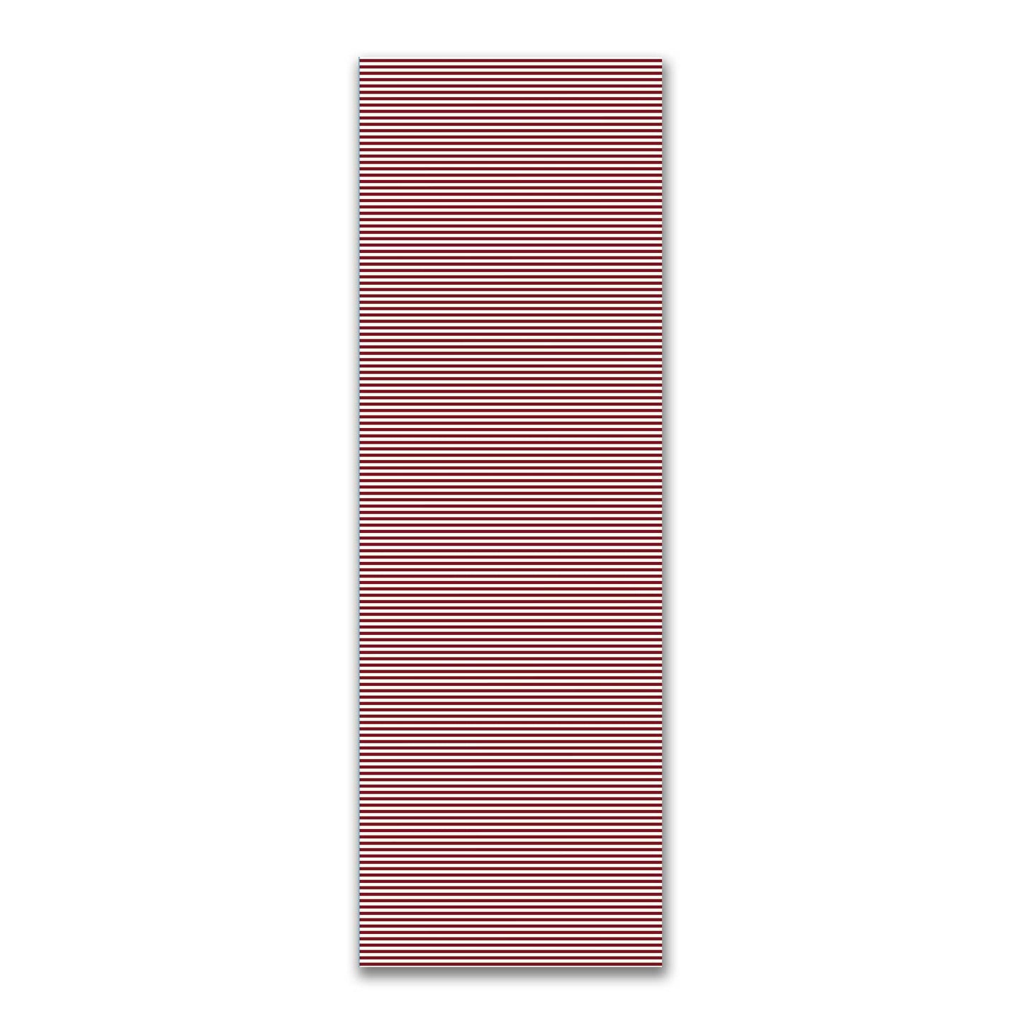 Spun Polyester Fabric with Thin Burgundy Red Bars on Pale Cream #FASP-1283-241