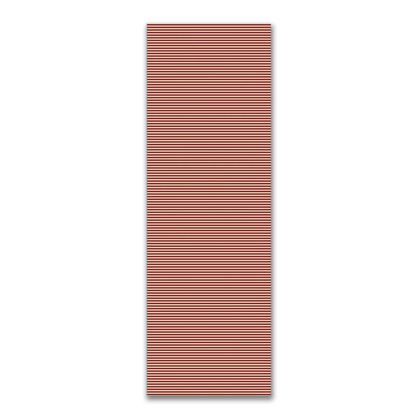 Spun Polyester Fabric with Thin Burgundy Red Bars on Tan #FASP-1284-241