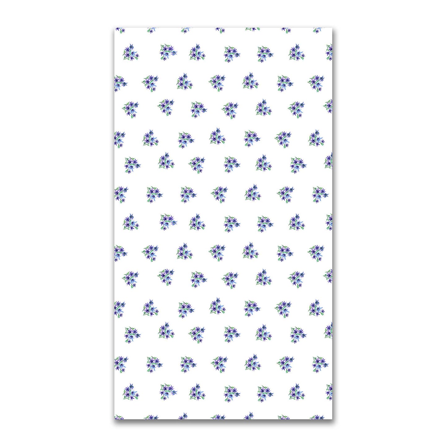 Indigo Bloom — Printed Spun Polyester Fabric with Medium Purple Watercolor Floral Pattern #FASP-1305