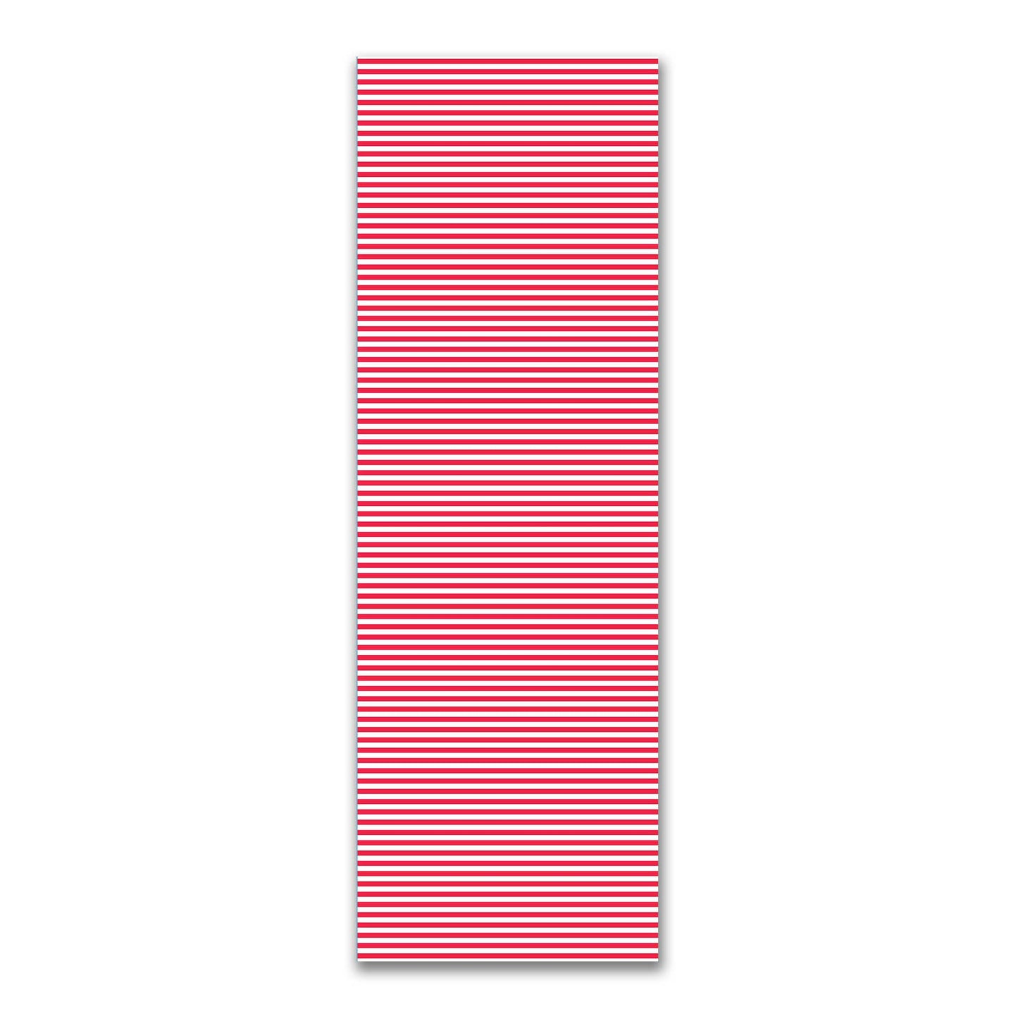 White Spun Polyester Fabric with Red Bars #FASP-1330-051