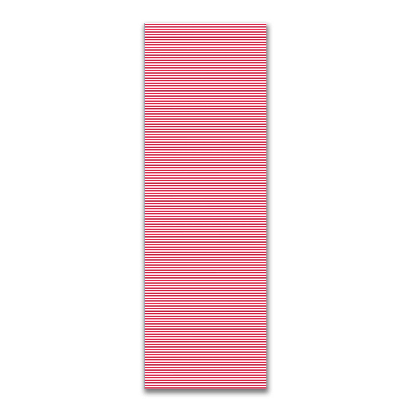White Spun Polyester Fabric with Thin Red Bars #FASP-1330-241